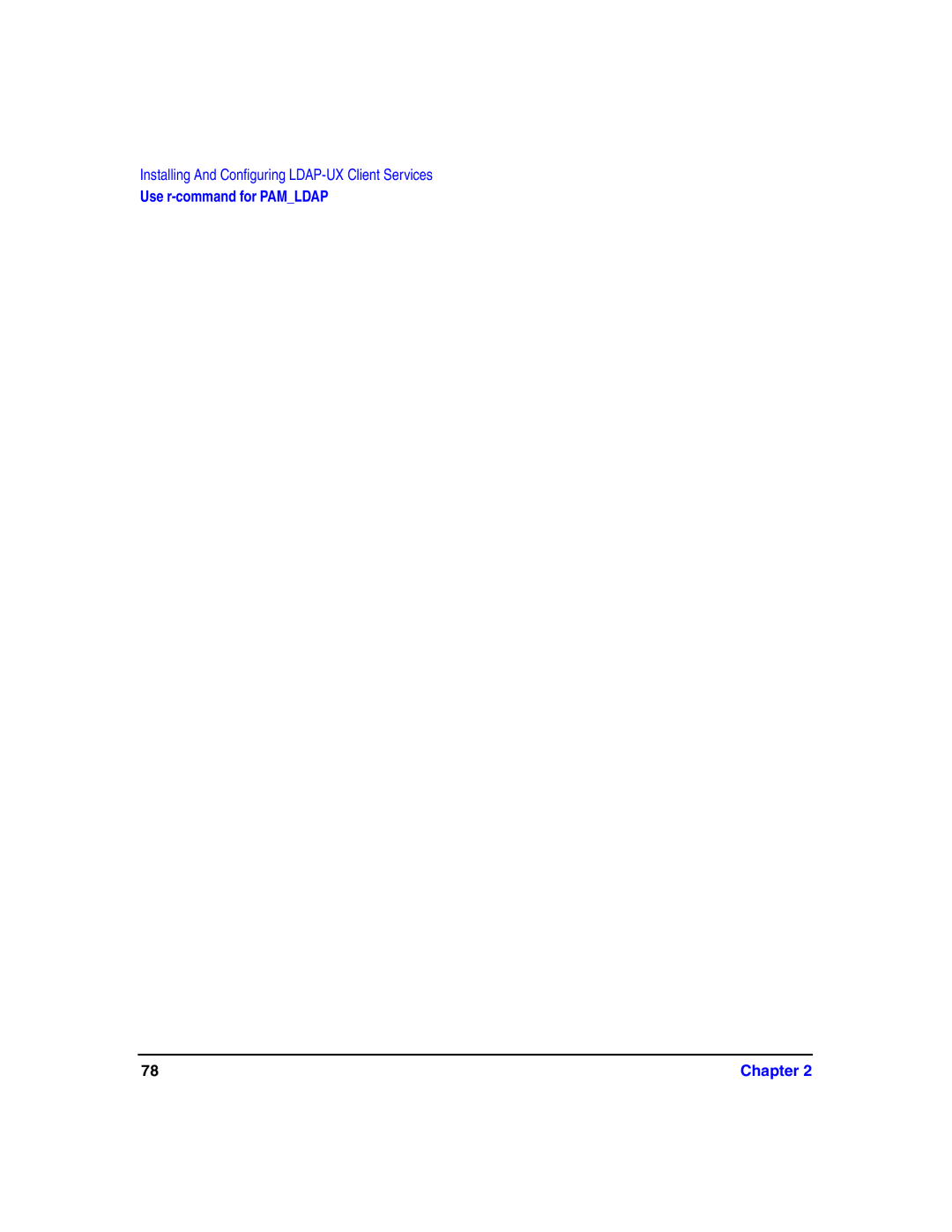 HP UX LDAP-UX Integration Software manual Use r-command for Pamldap Chapter 