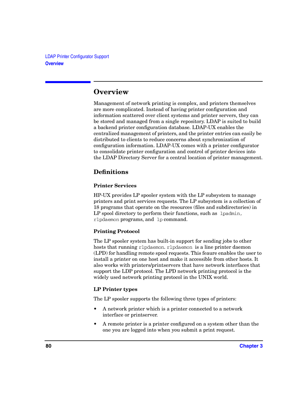 HP UX LDAP-UX Integration Software manual Overview, Deﬁnitions 