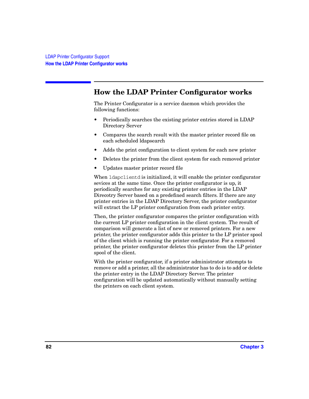 HP UX LDAP-UX Integration Software manual How the Ldap Printer Conﬁgurator works 