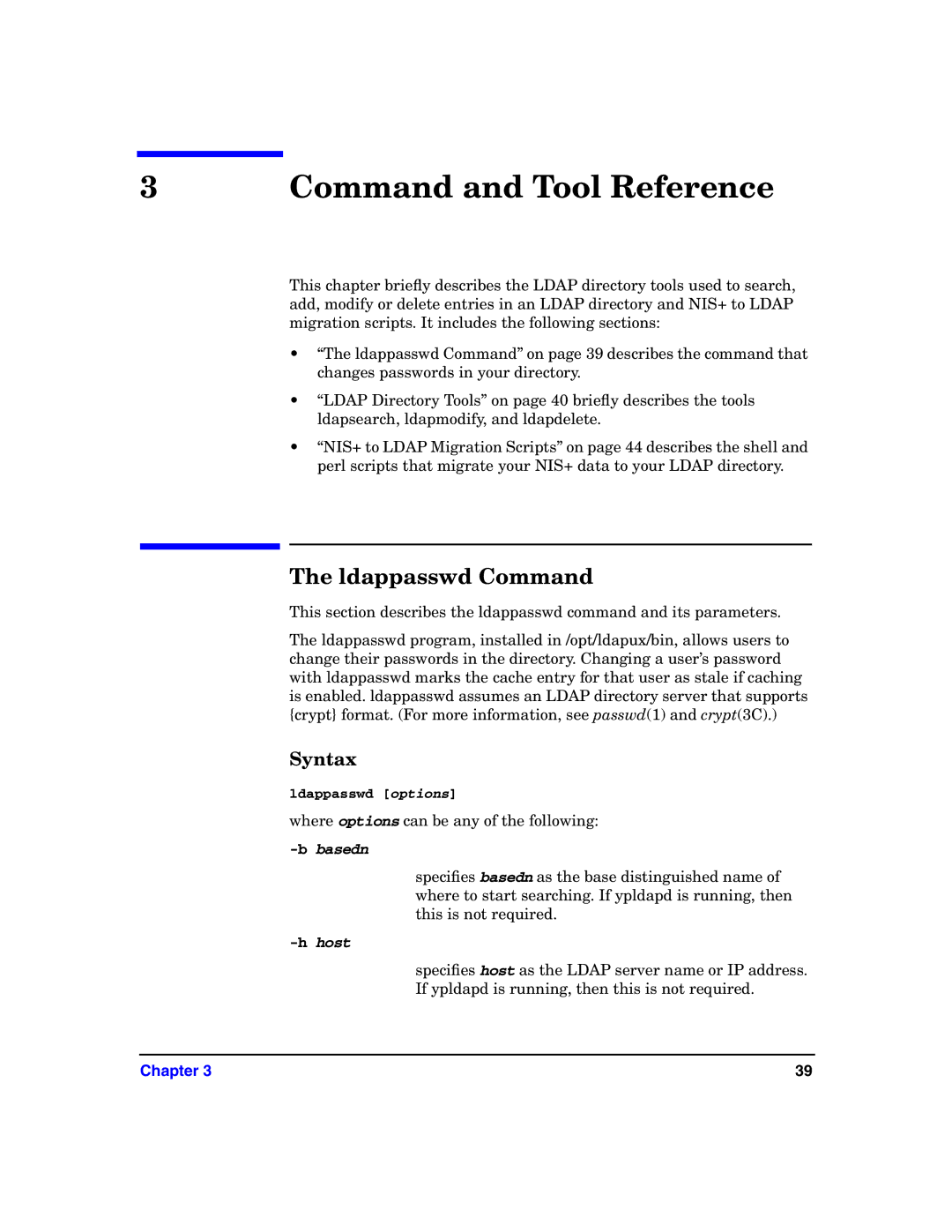 HP UX LDAP-UX Integration Software manual Ldappasswd Command, Syntax 