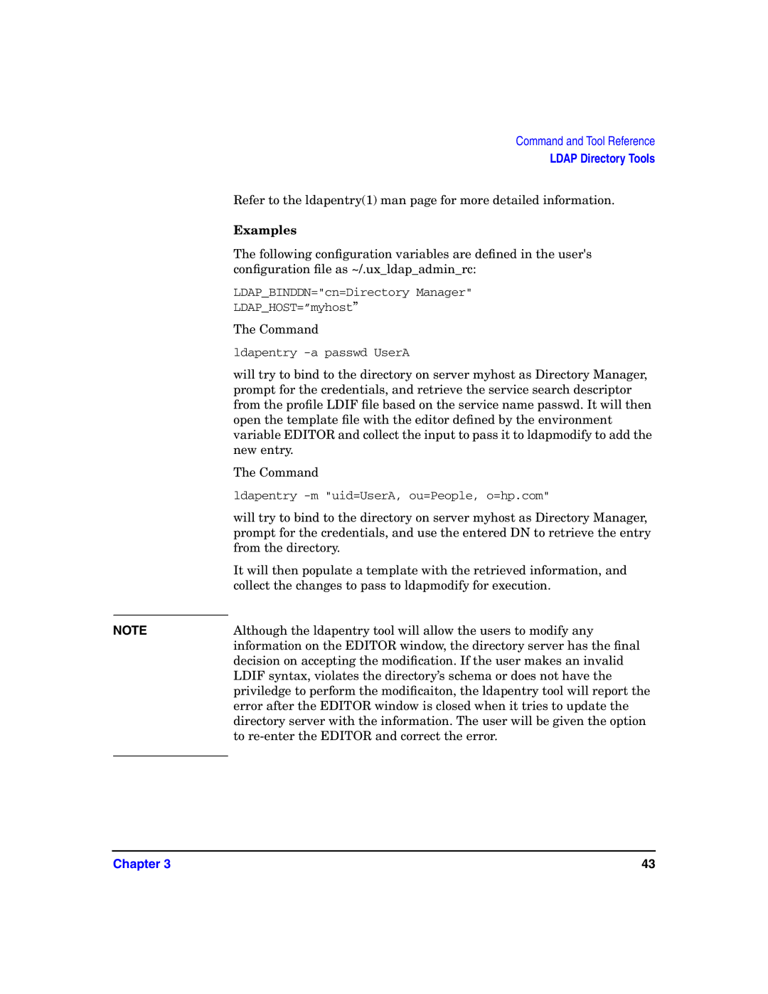 HP UX LDAP-UX Integration Software manual Examples 