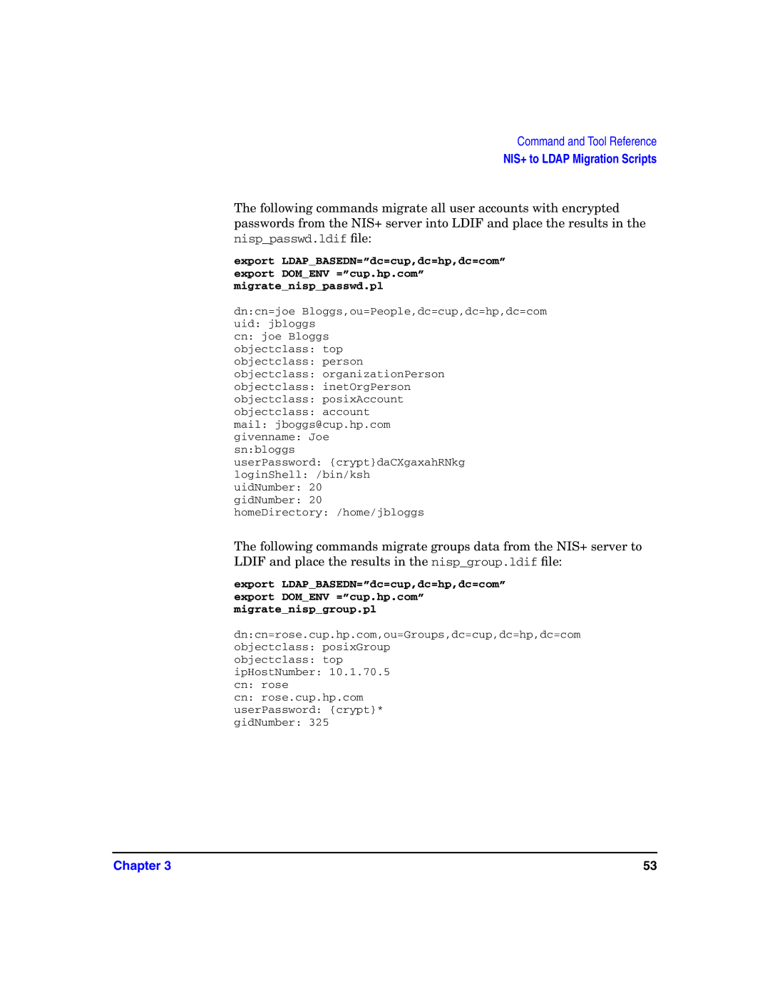 HP UX LDAP-UX Integration Software manual NIS+ to Ldap Migration Scripts 