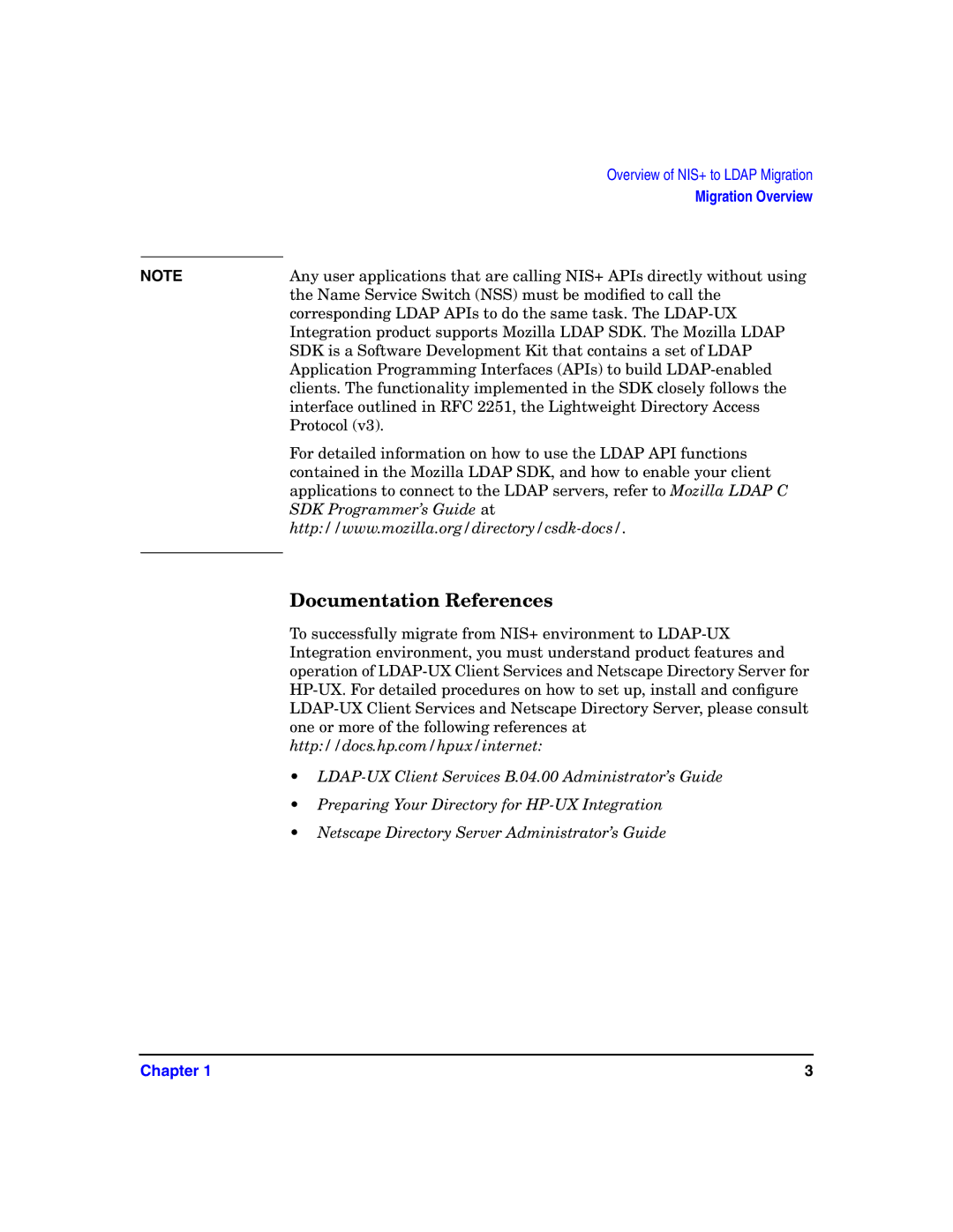 HP UX LDAP-UX Integration Software manual Documentation References 