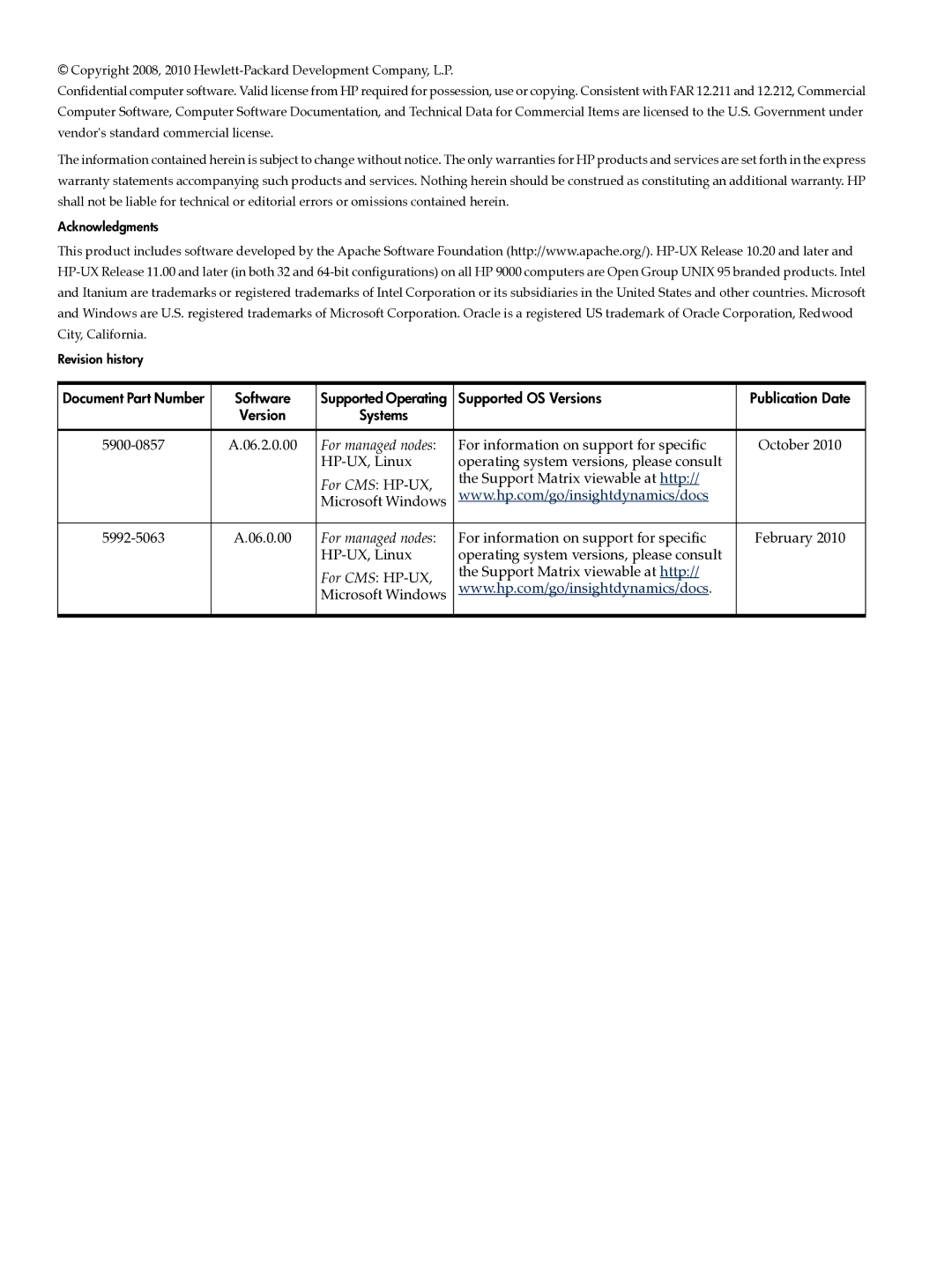 HP UX Matrix Operating EnvIronment manual For managed nodes 