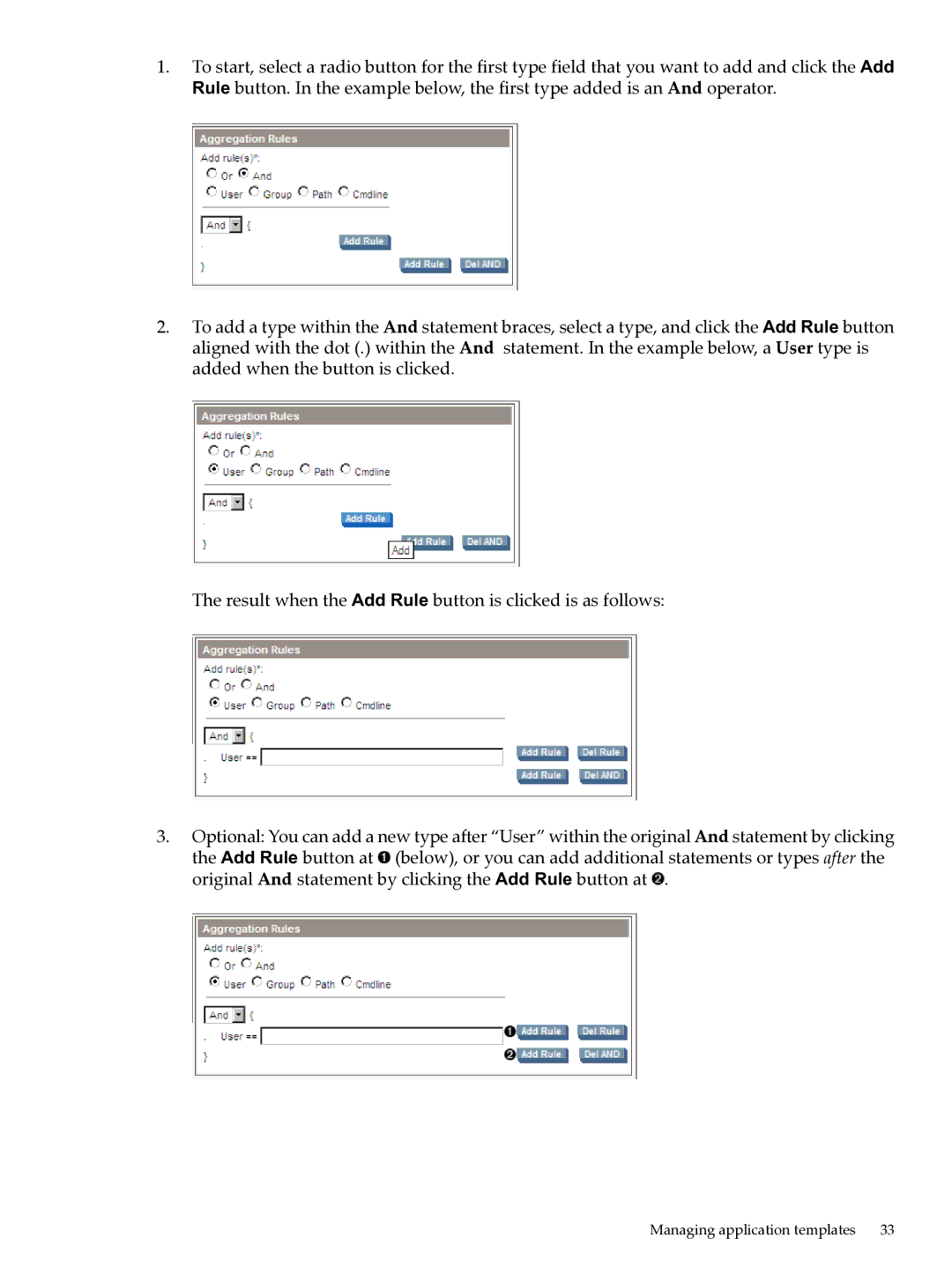 HP UX Matrix Operating EnvIronment manual Managing application templates 