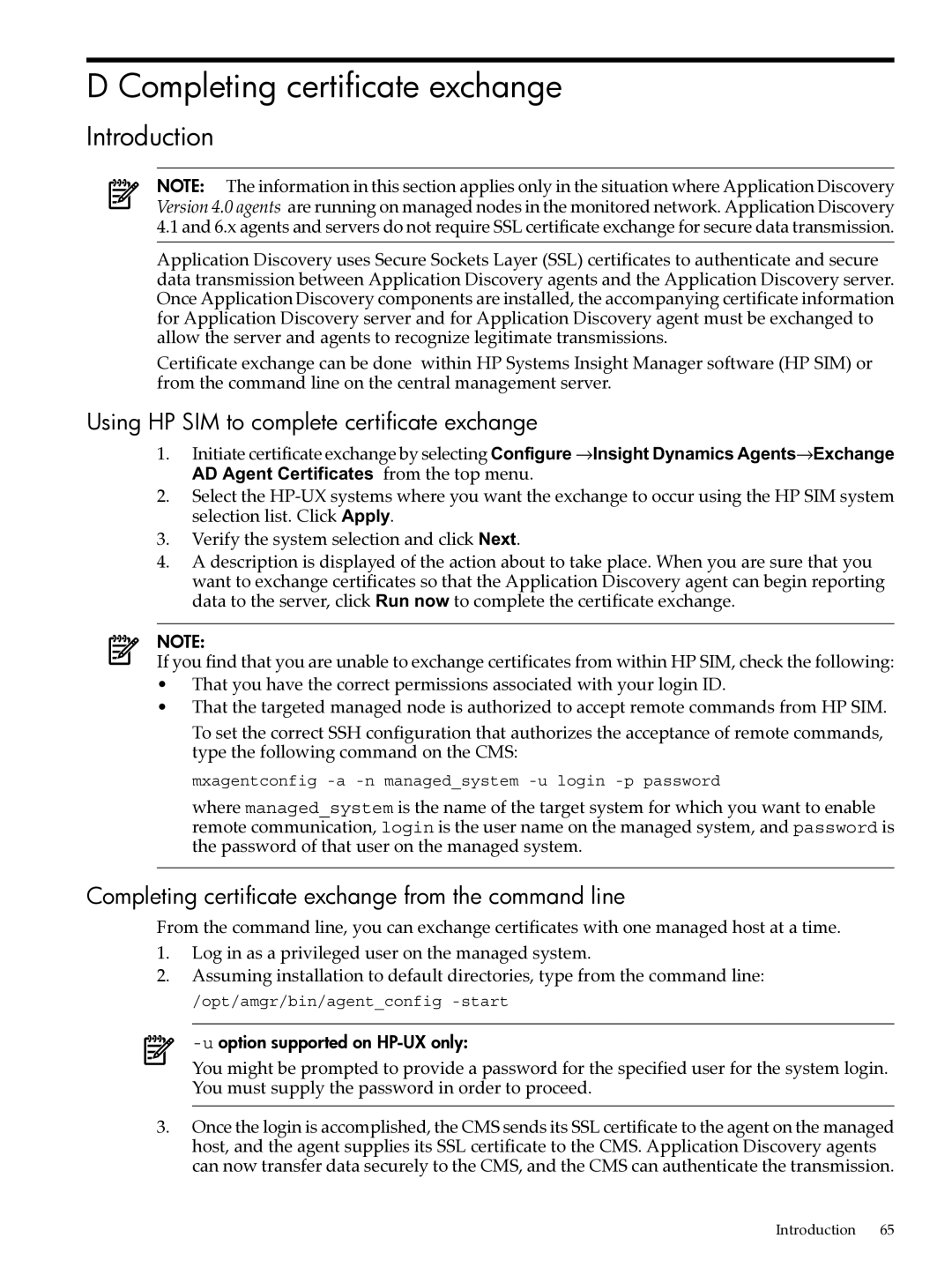 HP UX Matrix Operating EnvIronment manual Completing certificate exchange, Introduction 