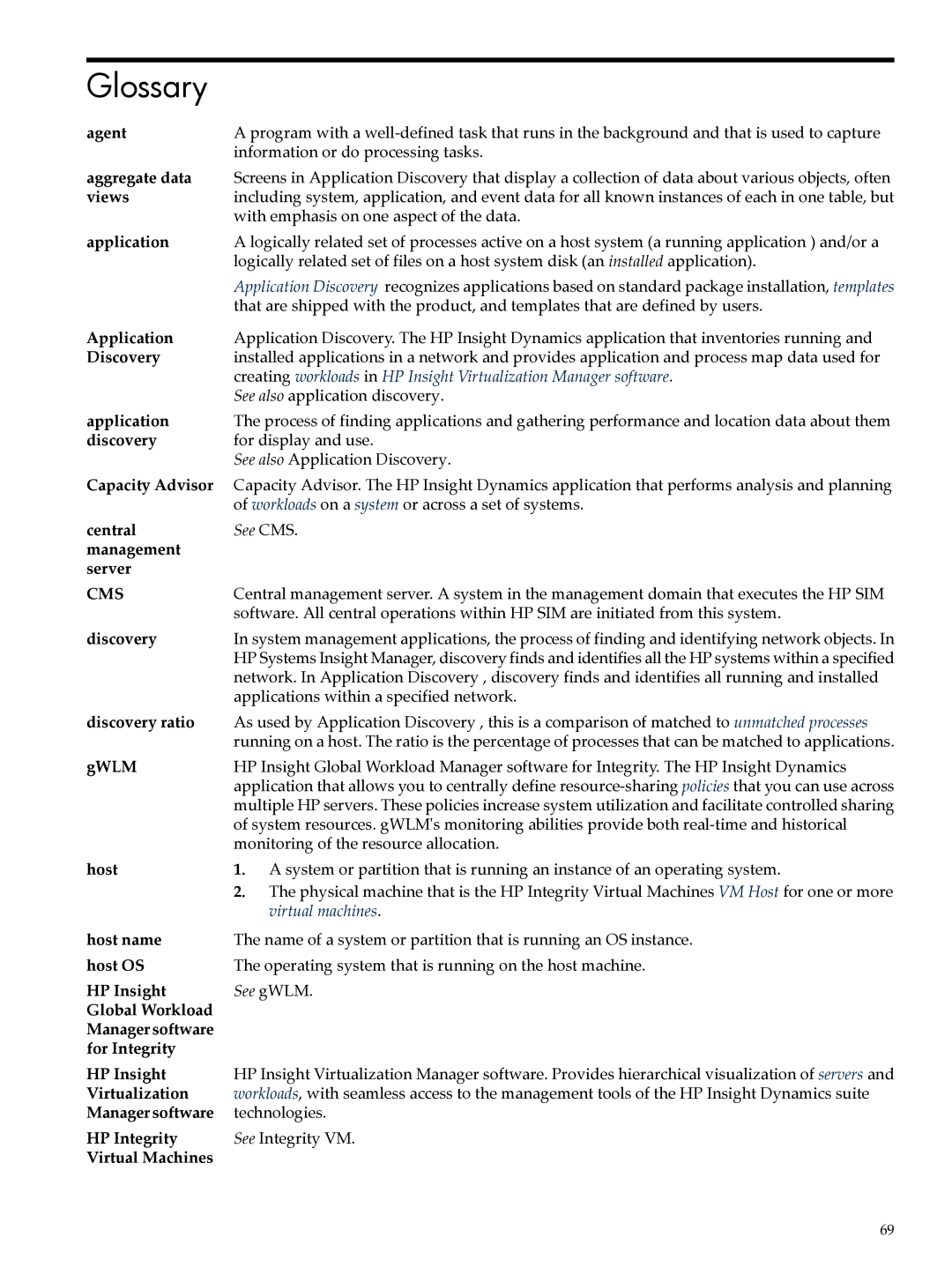 HP UX Matrix Operating EnvIronment manual Glossary, Agent 