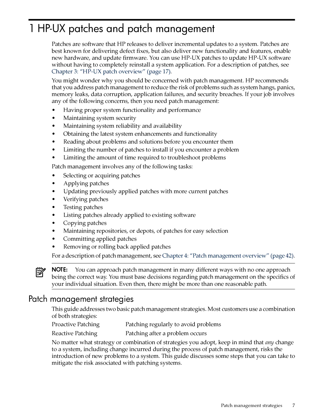 HP UX Patch Management manual HP-UX patches and patch management, Patch management strategies 