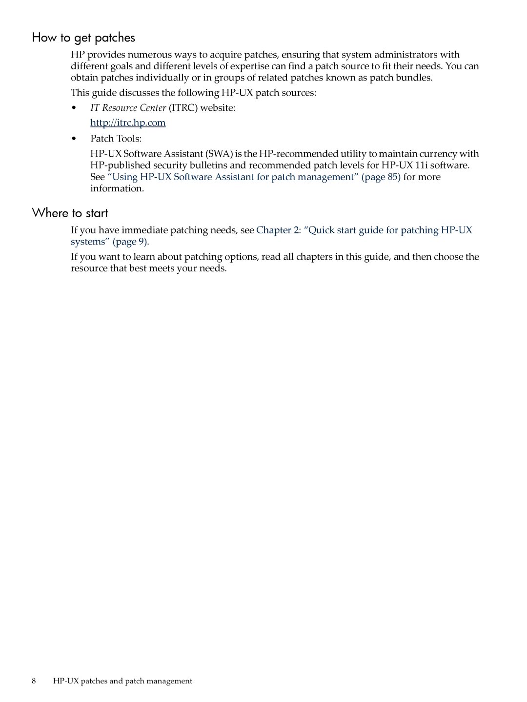 HP UX Patch Management manual How to get patches, Where to start 