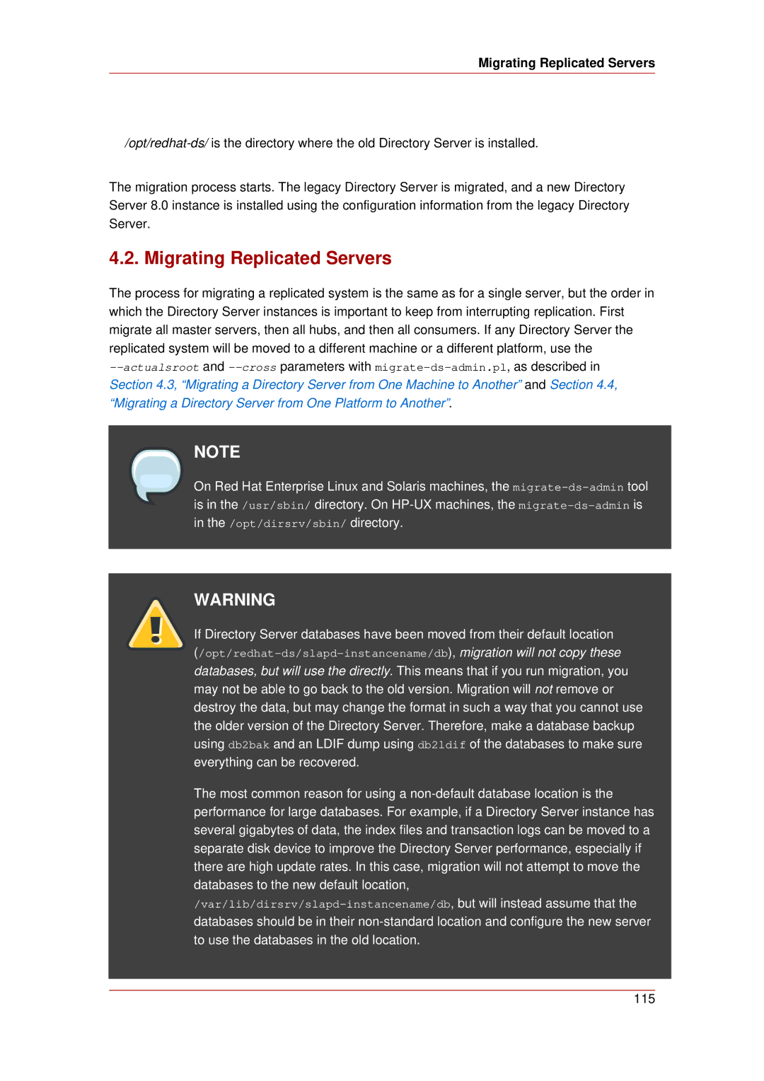 HP UX Red Hat Direry Server Software manual Migrating Replicated Servers 
