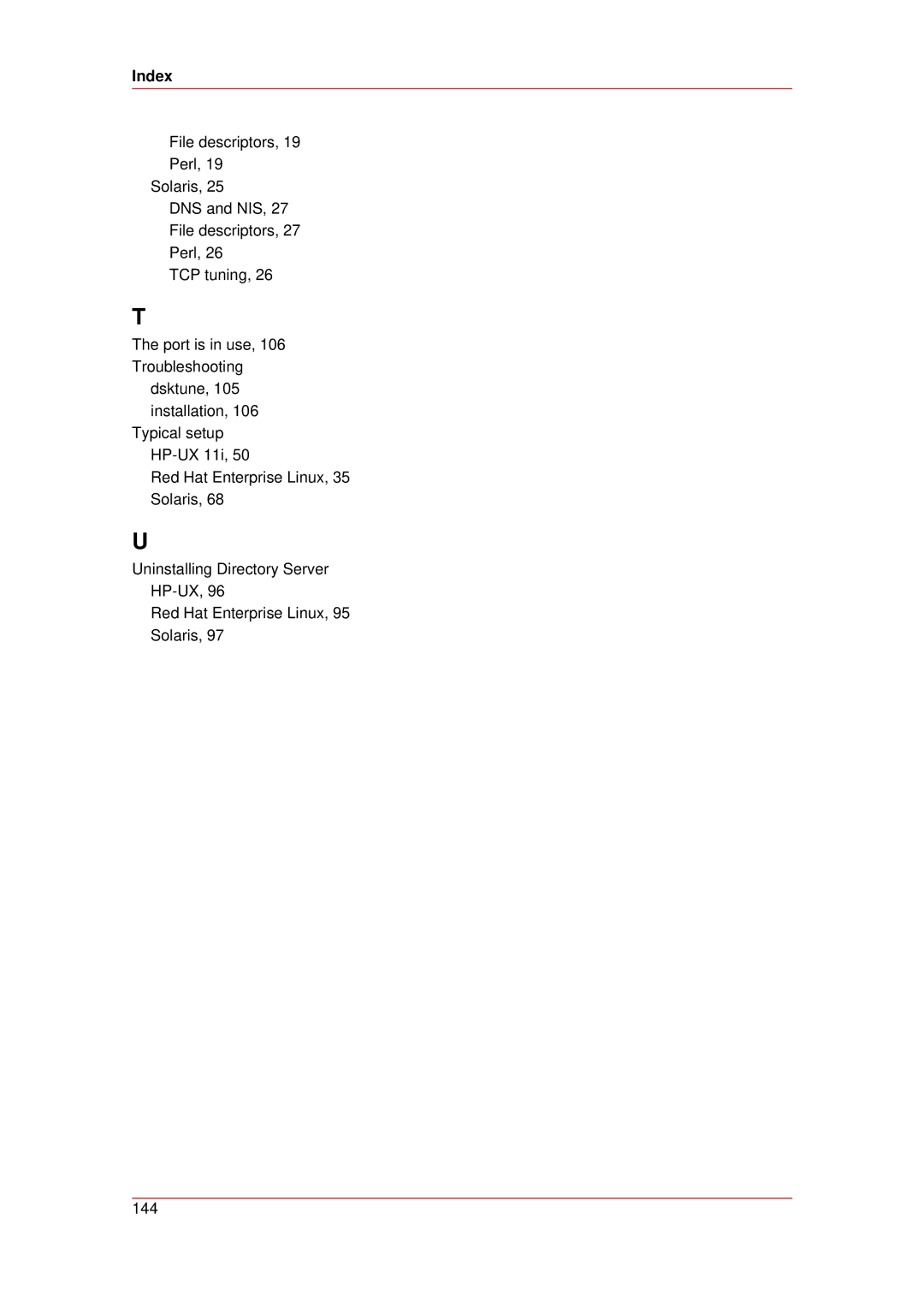 HP UX Red Hat Direry Server Software manual Index 