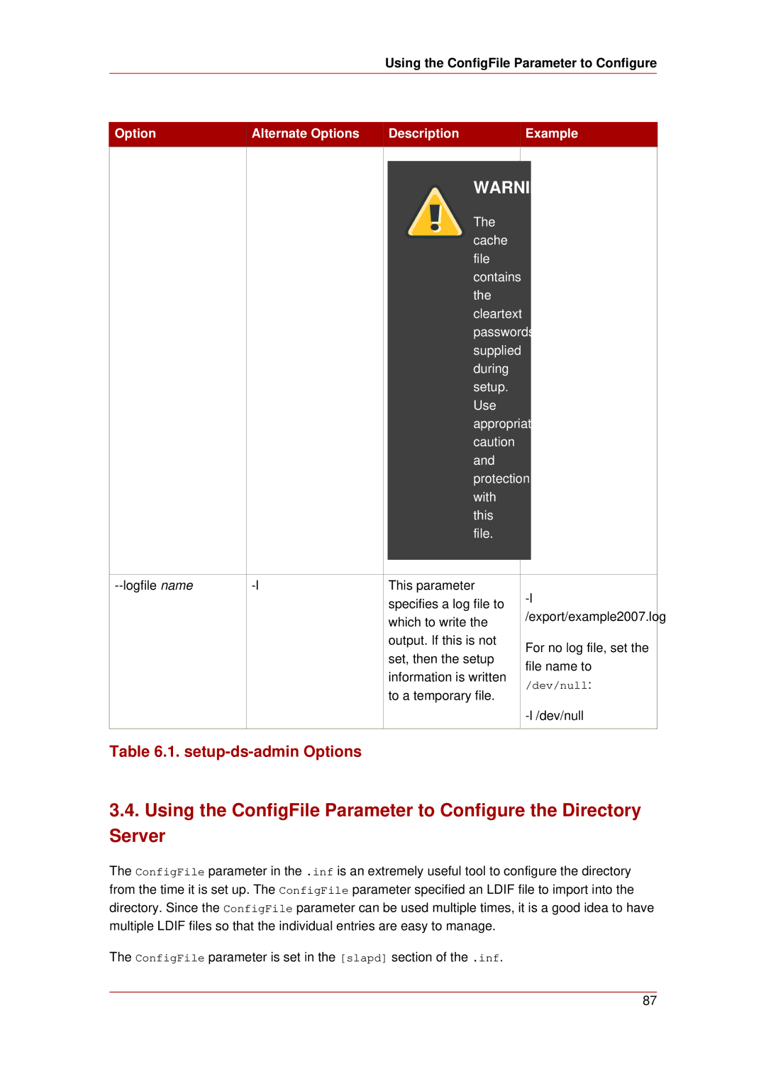 HP UX Red Hat Direry Server Software manual Setup-ds-admin Options, Using the ConfigFile Parameter to Configure 