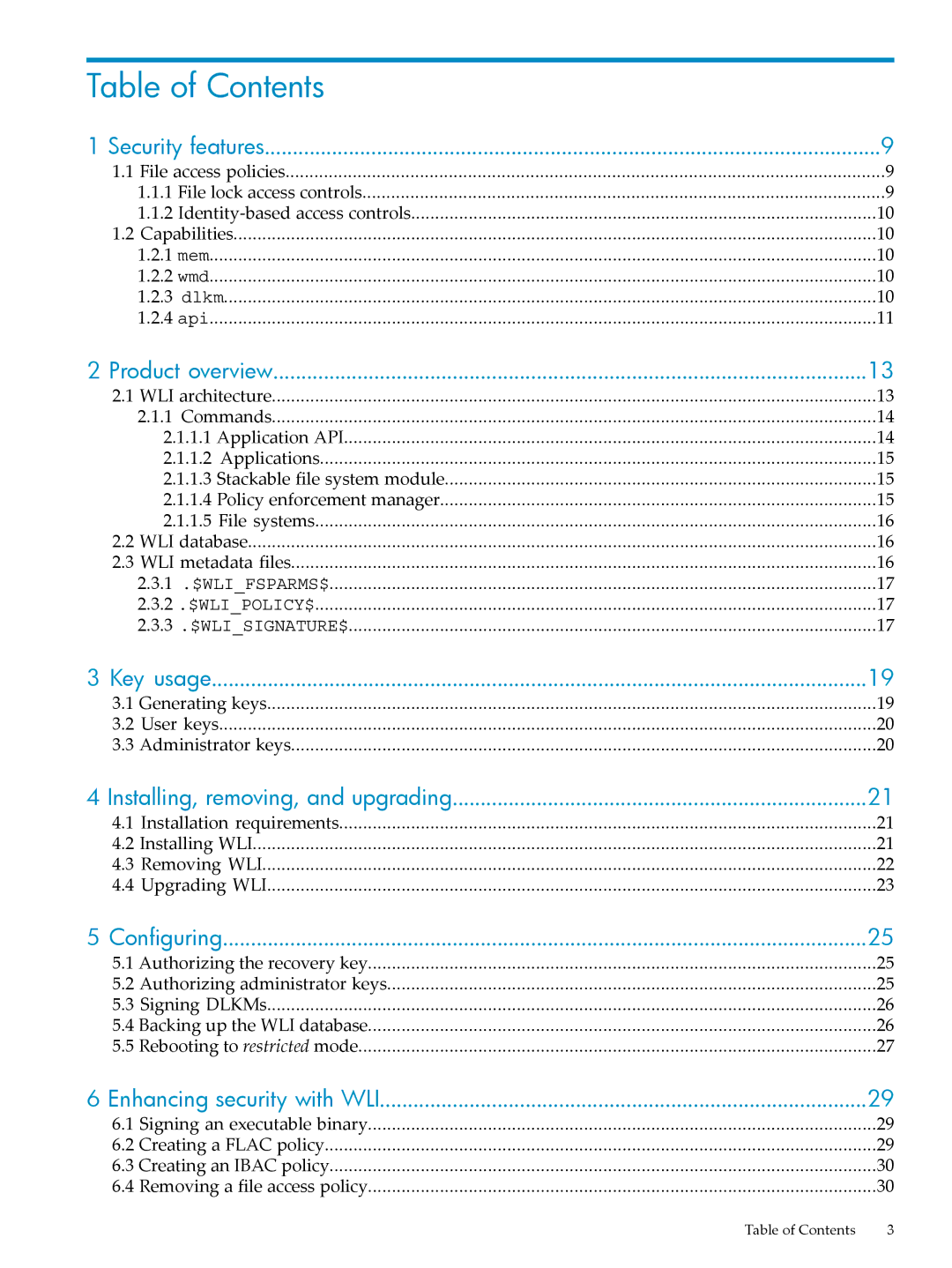 HP UX Security Products and Features Software manual Table of Contents 