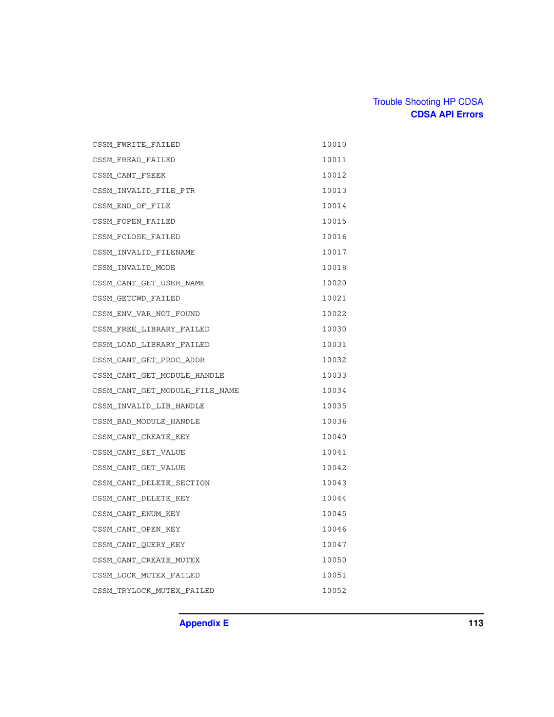 HP UX Security Products and Features Software manual Appendix E 113 