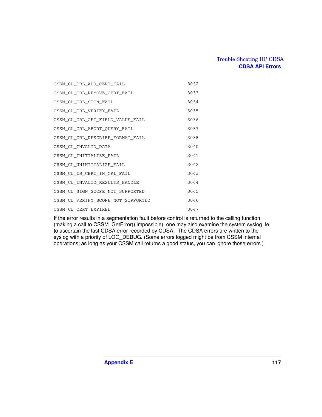 HP UX Security Products and Features Software manual Appendix E 117 