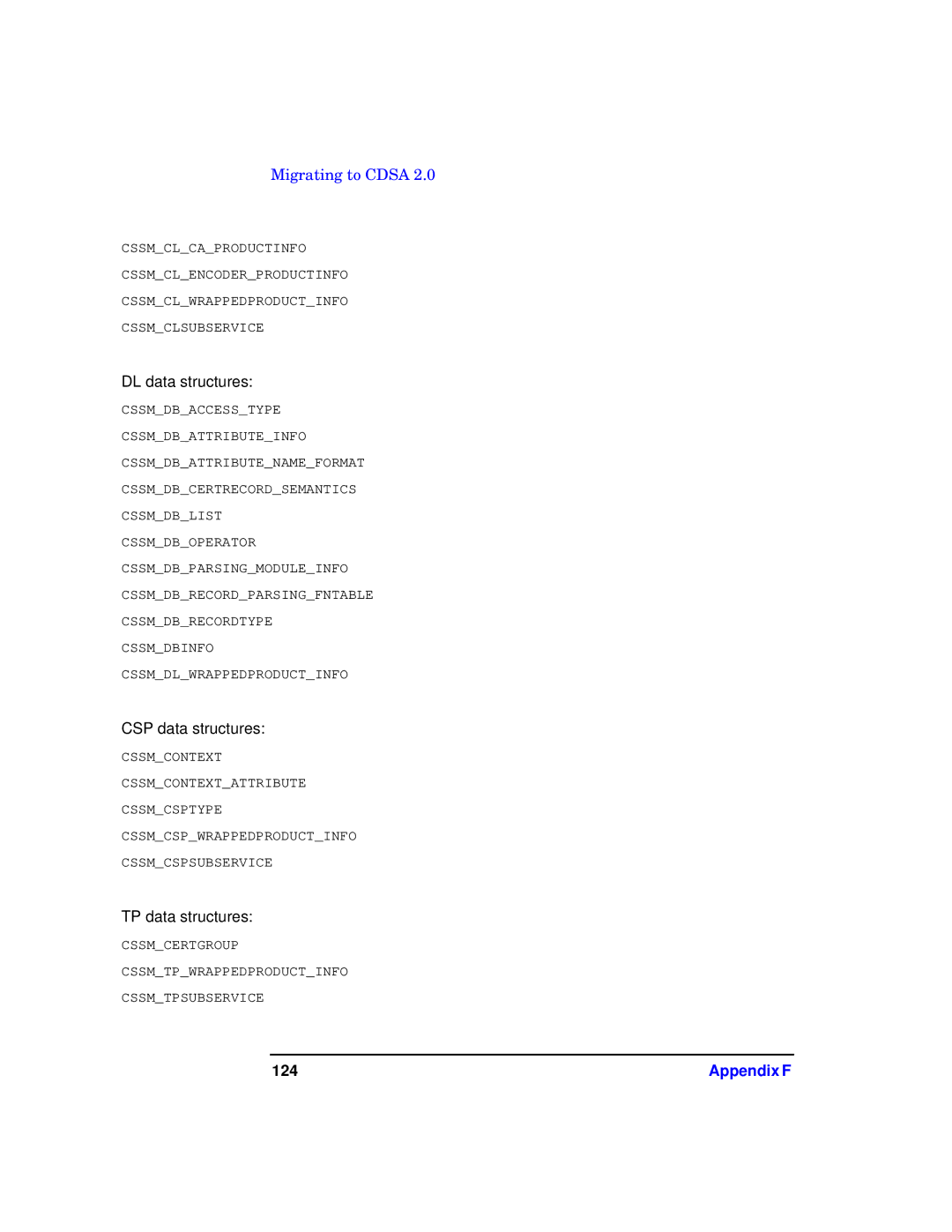 HP UX Security Products and Features Software manual DL data structures, 124 