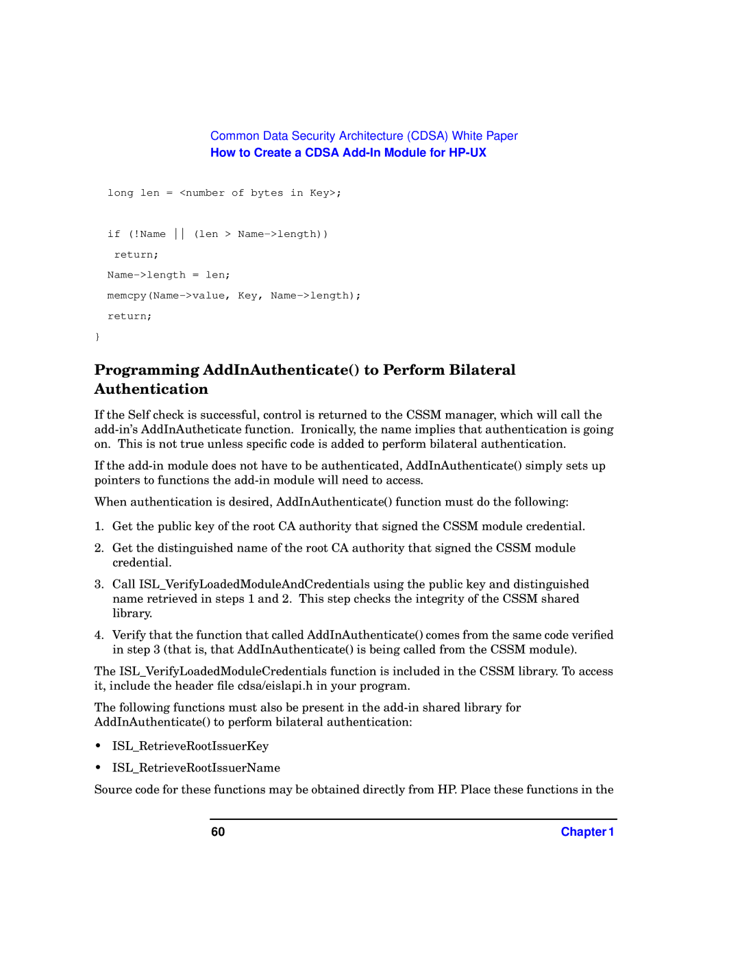 HP UX Security Products and Features Software manual How to Create a Cdsa Add-In Module for HP-UX 