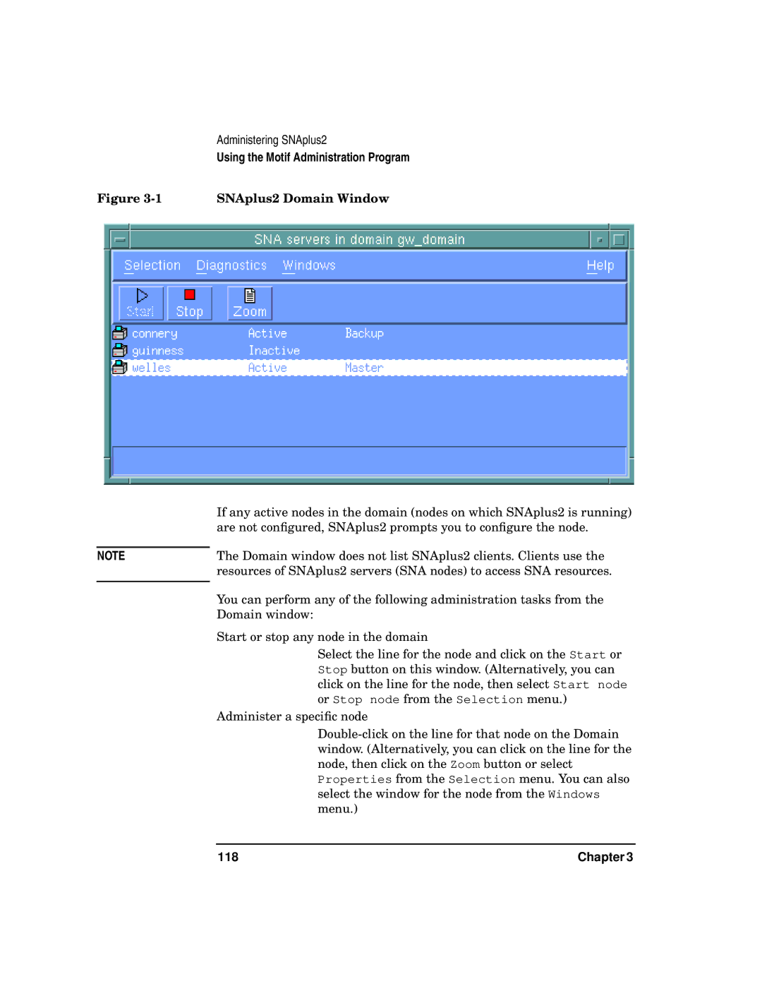 HP UX SNAplus2 manual SNAplus2 Domain Window 