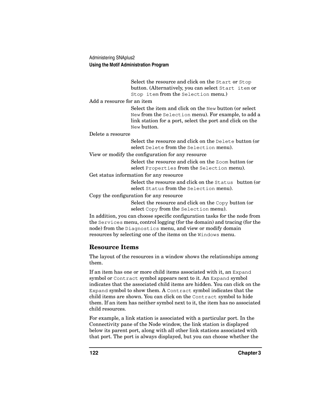 HP UX SNAplus2 manual Resource Items 