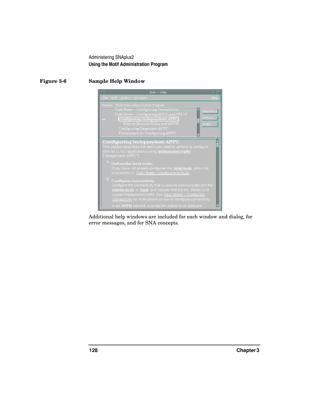 HP UX SNAplus2 manual Sample Help Window 