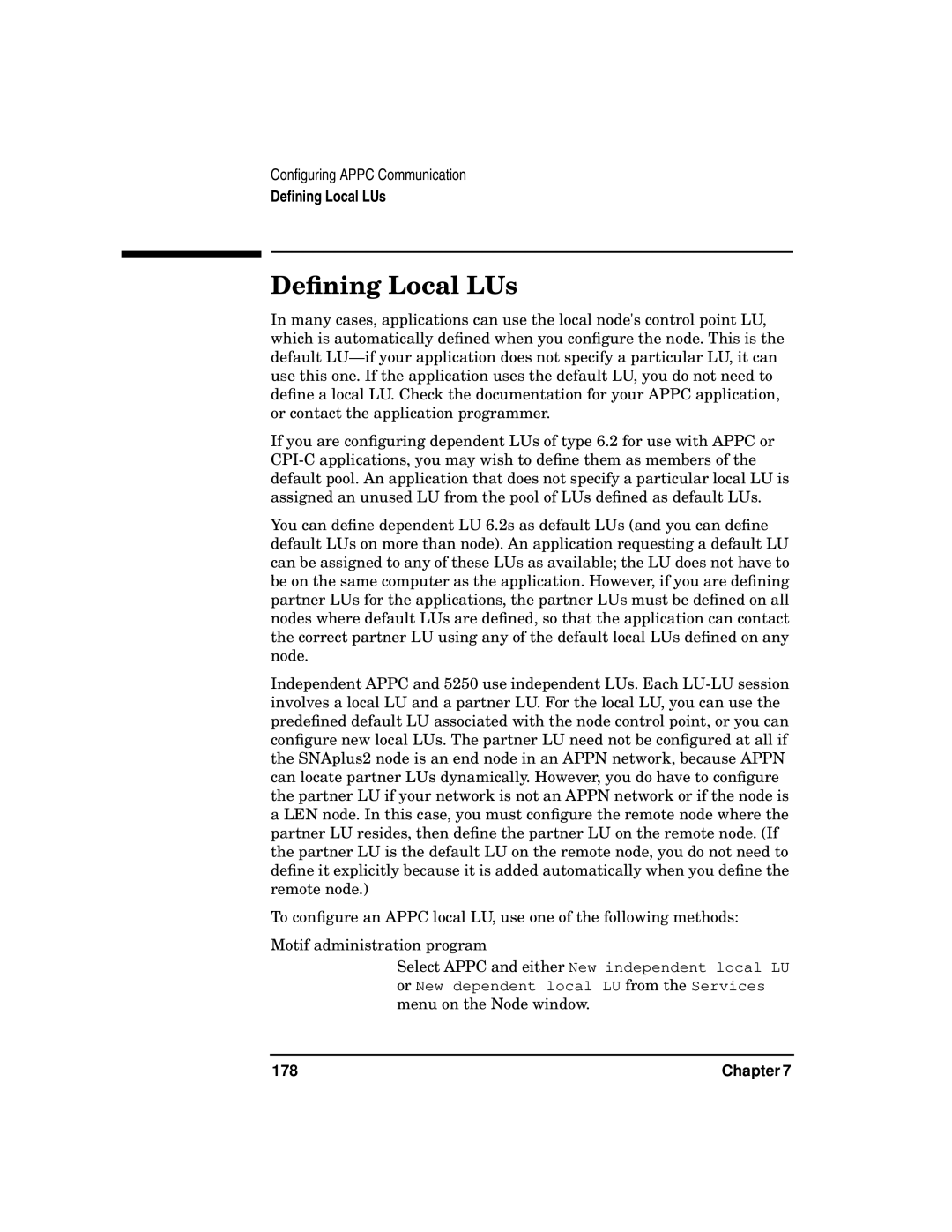 HP UX SNAplus2 manual Deﬁning Local LUs 