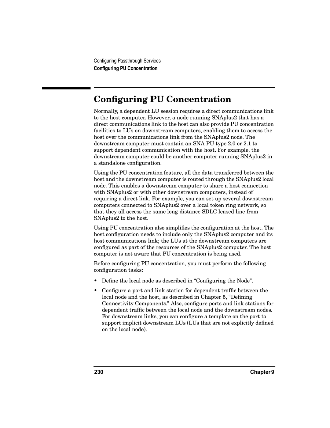 HP UX SNAplus2 manual Conﬁguring PU Concentration 