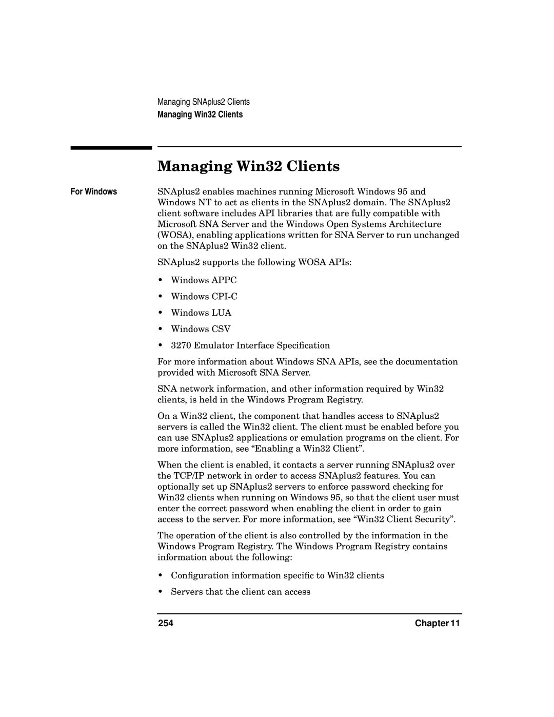 HP UX SNAplus2 manual Managing Win32 Clients 