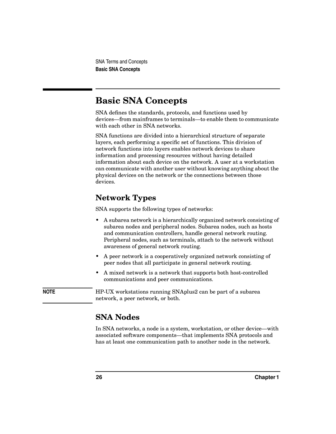 HP UX SNAplus2 manual Basic SNA Concepts, Network Types, SNA Nodes 