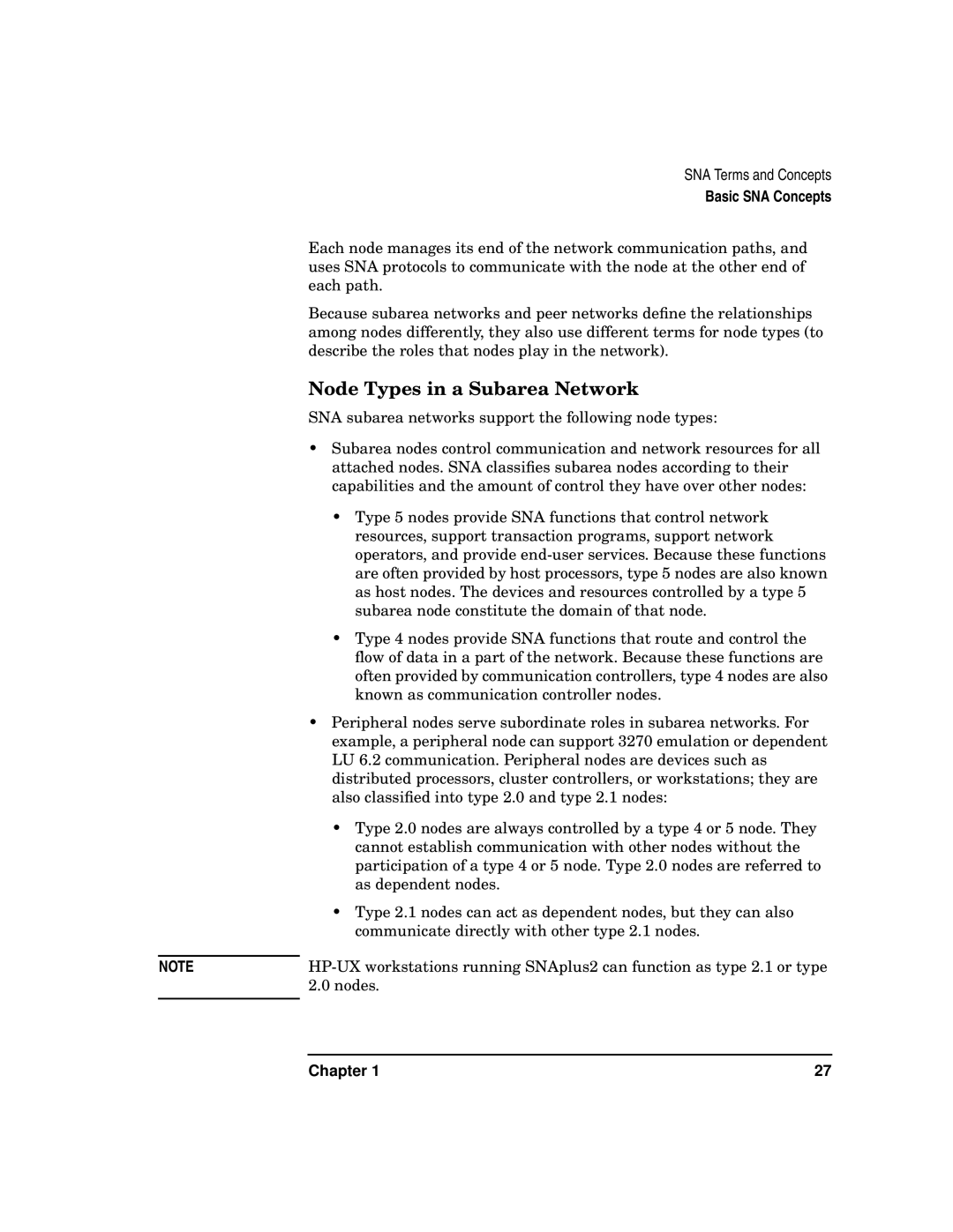 HP UX SNAplus2 manual Node Types in a Subarea Network 