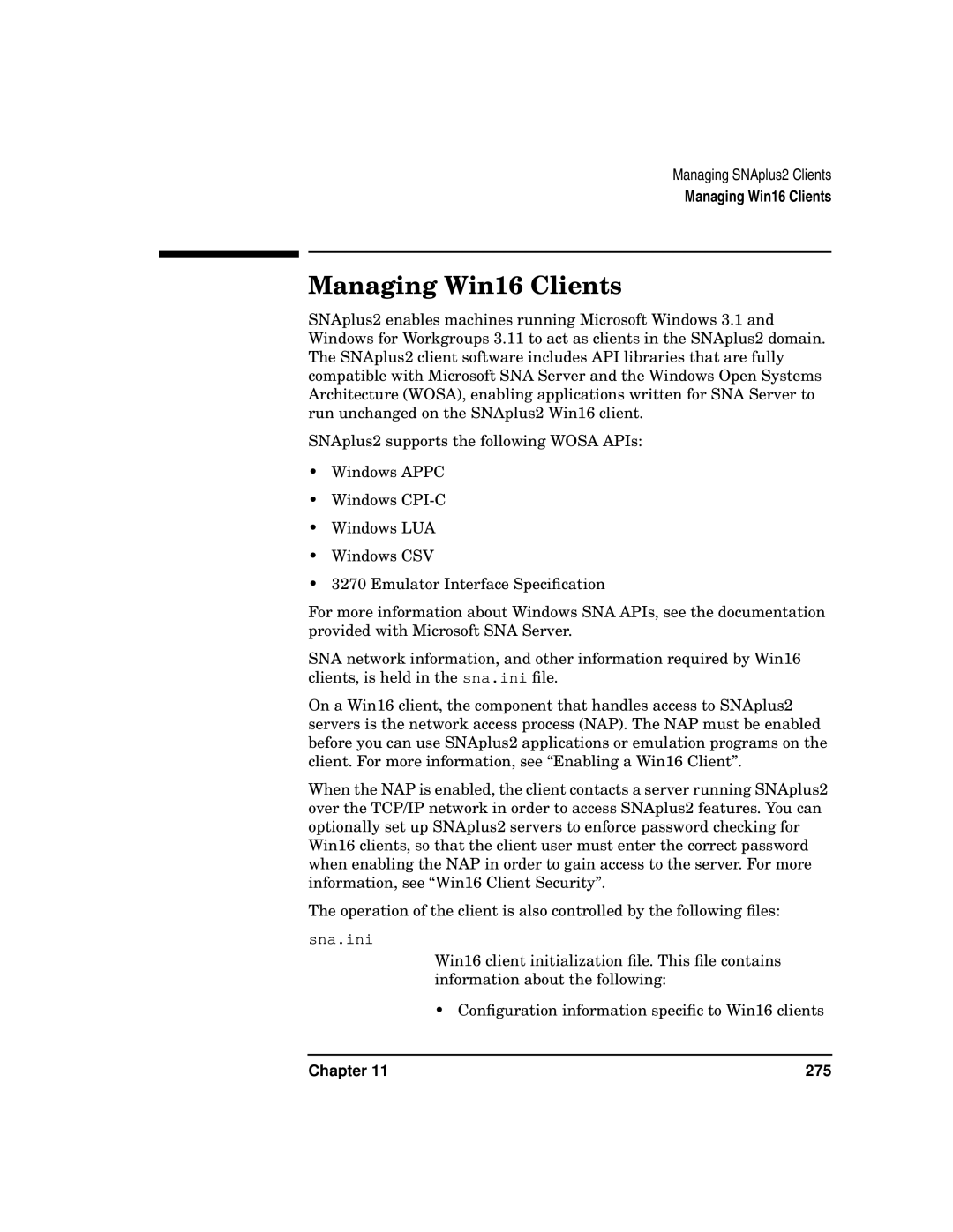 HP UX SNAplus2 manual Managing Win16 Clients 