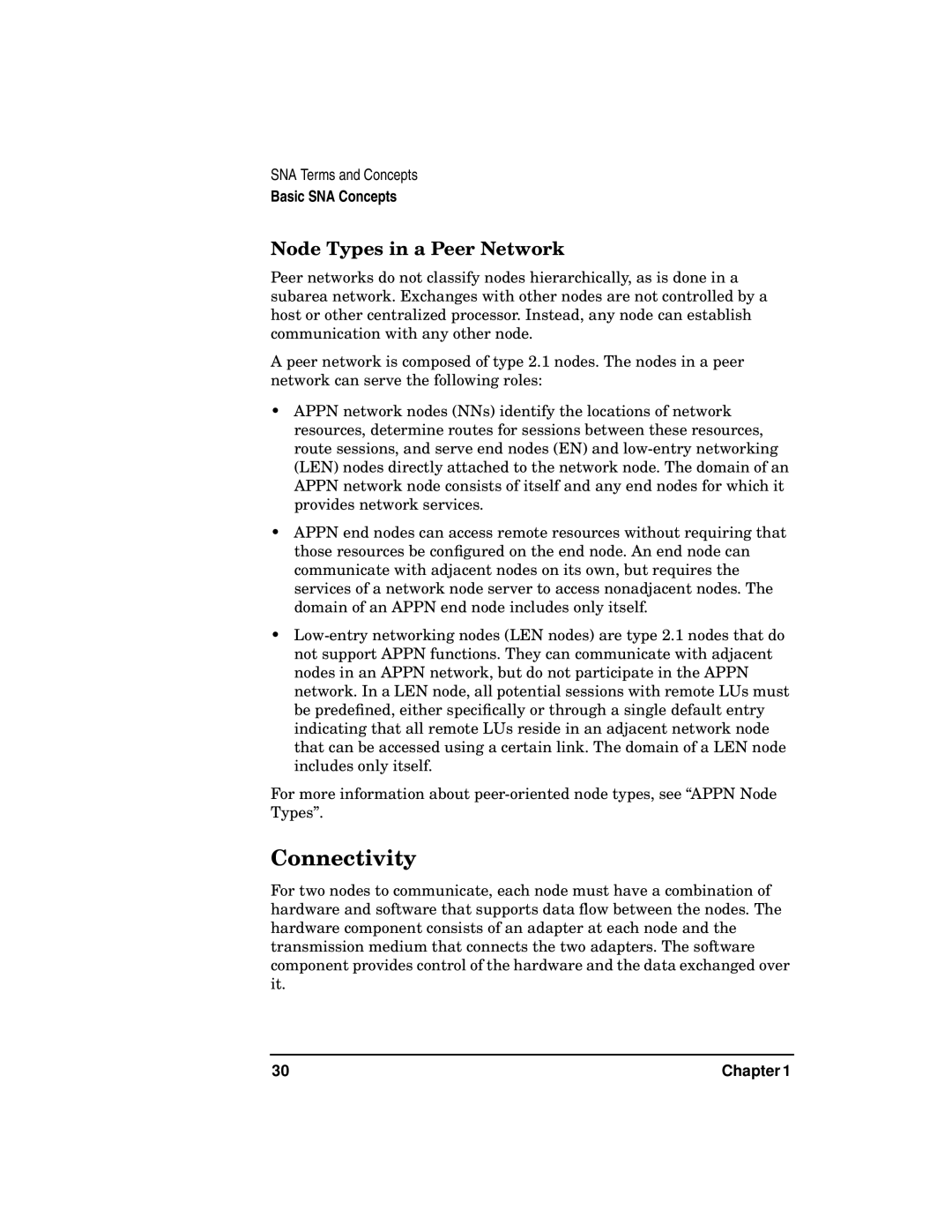 HP UX SNAplus2 manual Connectivity, Node Types in a Peer Network 