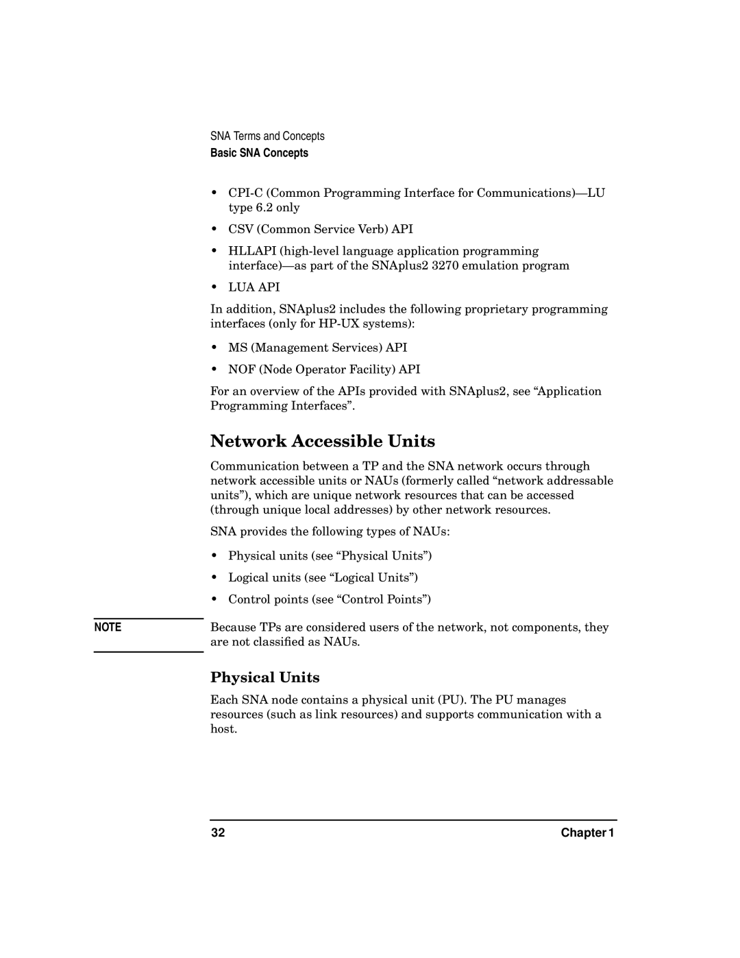 HP UX SNAplus2 manual Network Accessible Units, Physical Units 