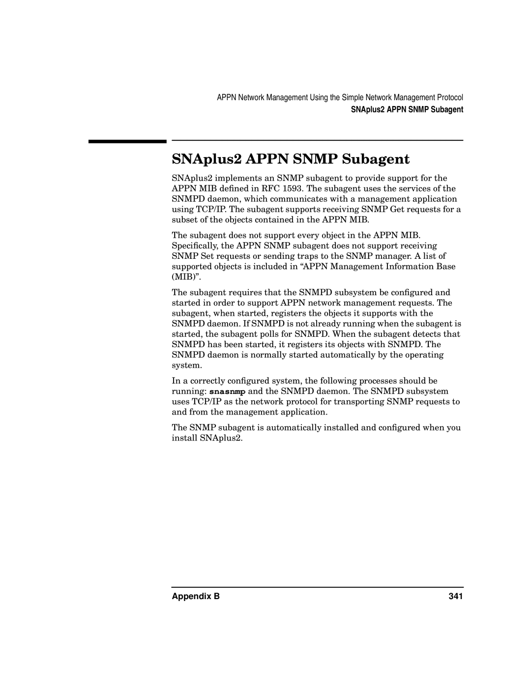 HP UX SNAplus2 manual SNAplus2 Appn Snmp Subagent 