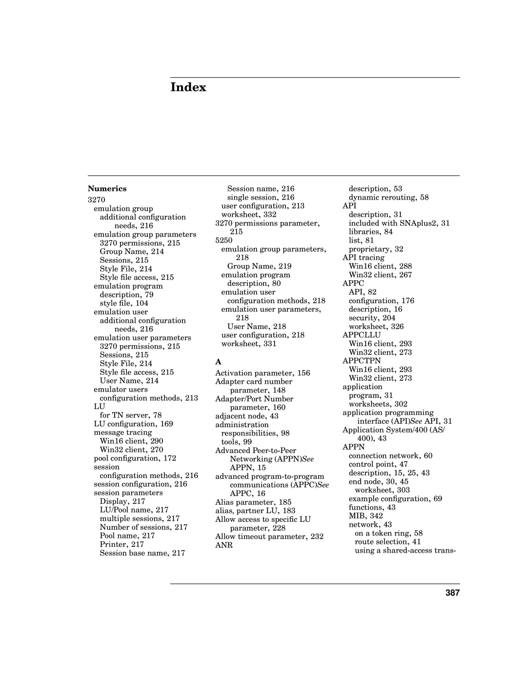 HP UX SNAplus2 manual Index, Numerics 