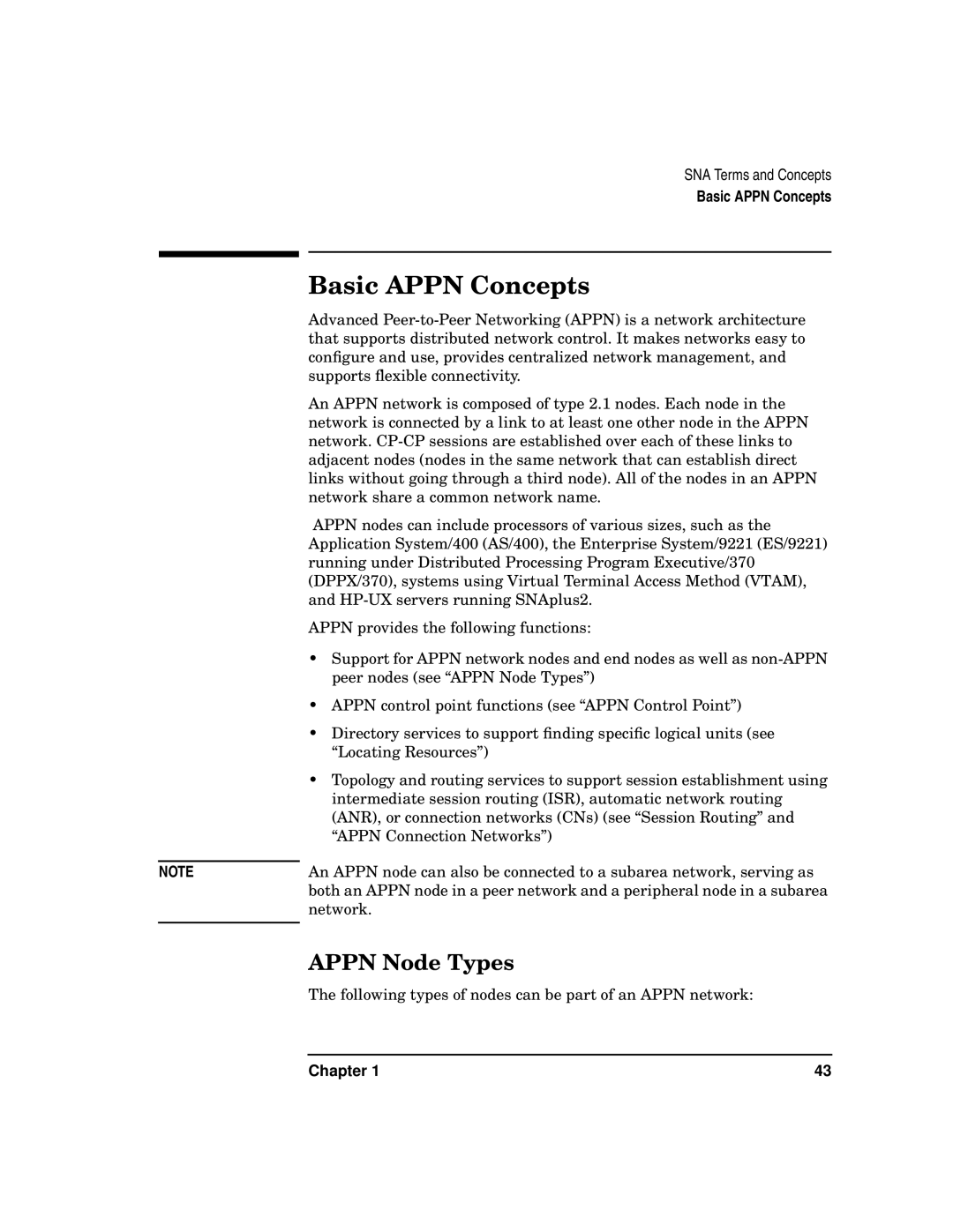 HP UX SNAplus2 manual Basic Appn Concepts, Appn Node Types 