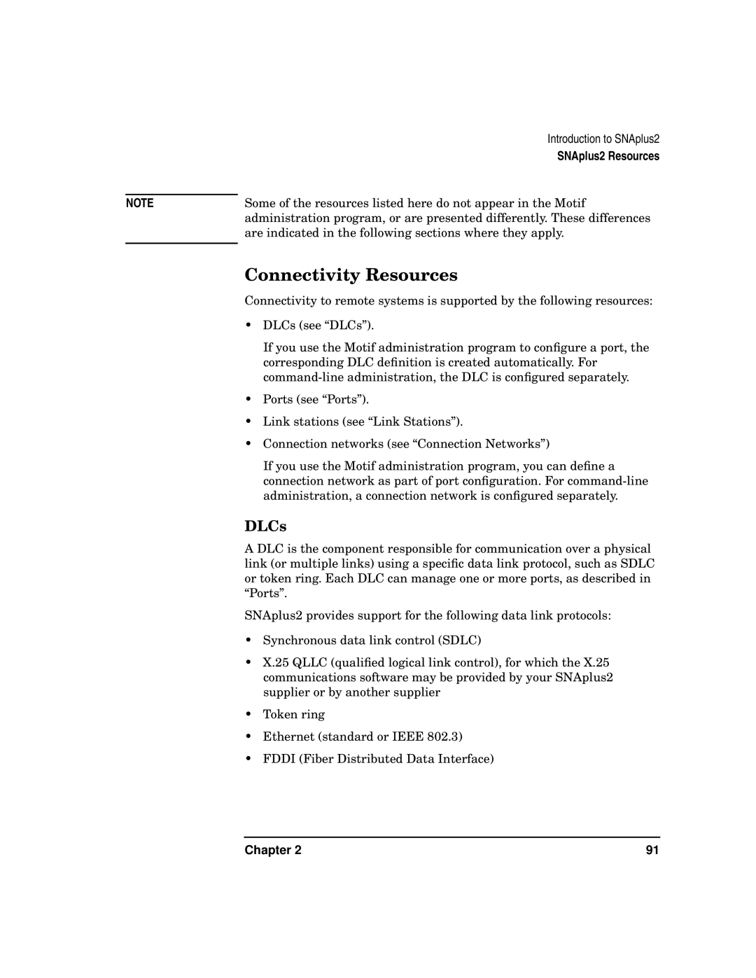 HP UX SNAplus2 manual Connectivity Resources, DLCs 