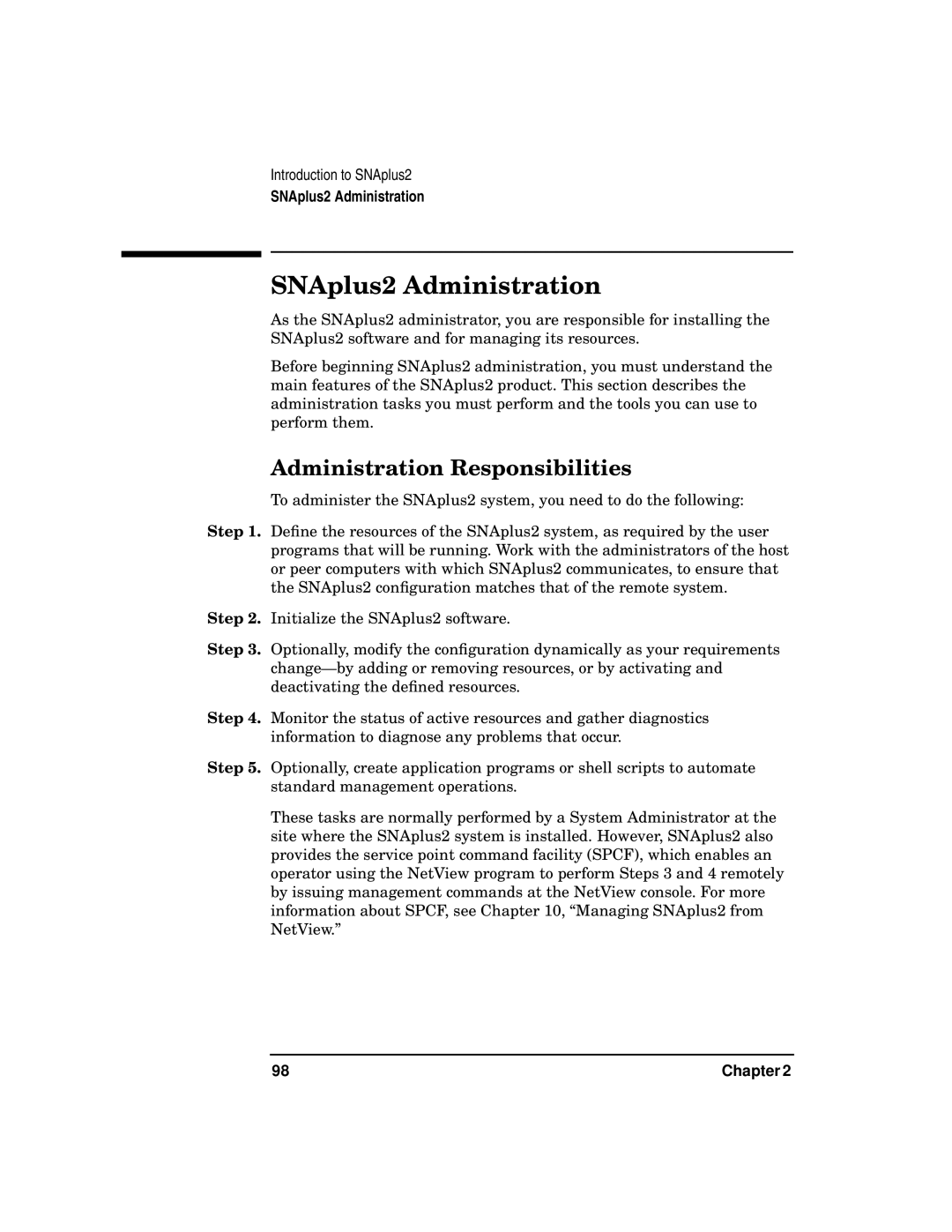 HP UX SNAplus2 manual SNAplus2 Administration, Administration Responsibilities 