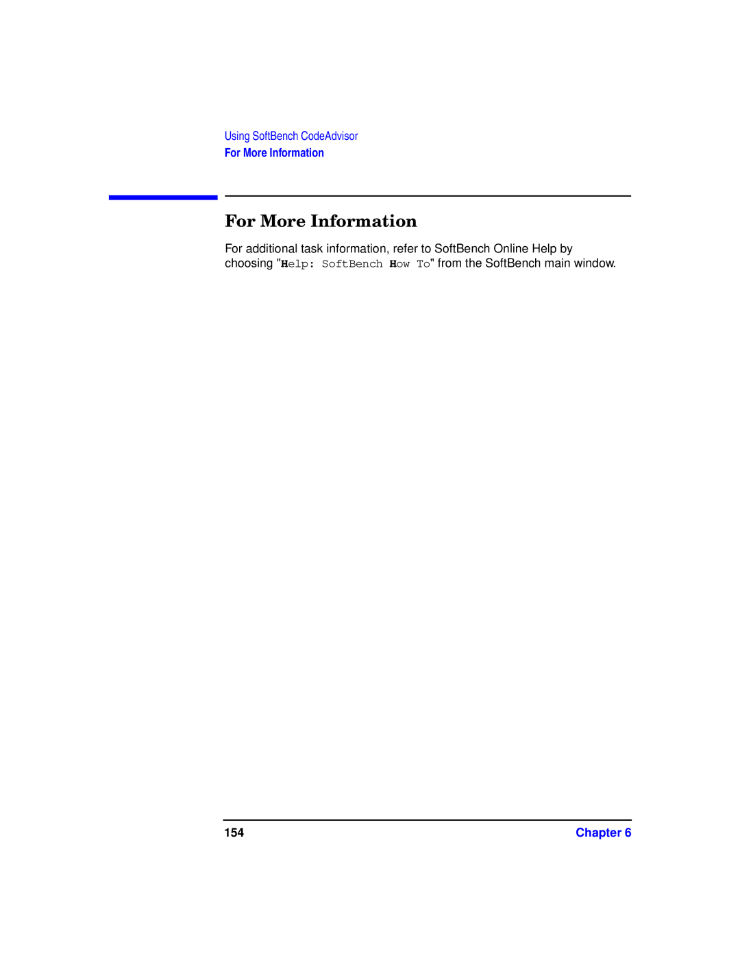 HP UX SoftBench Software manual For More Information, 154 