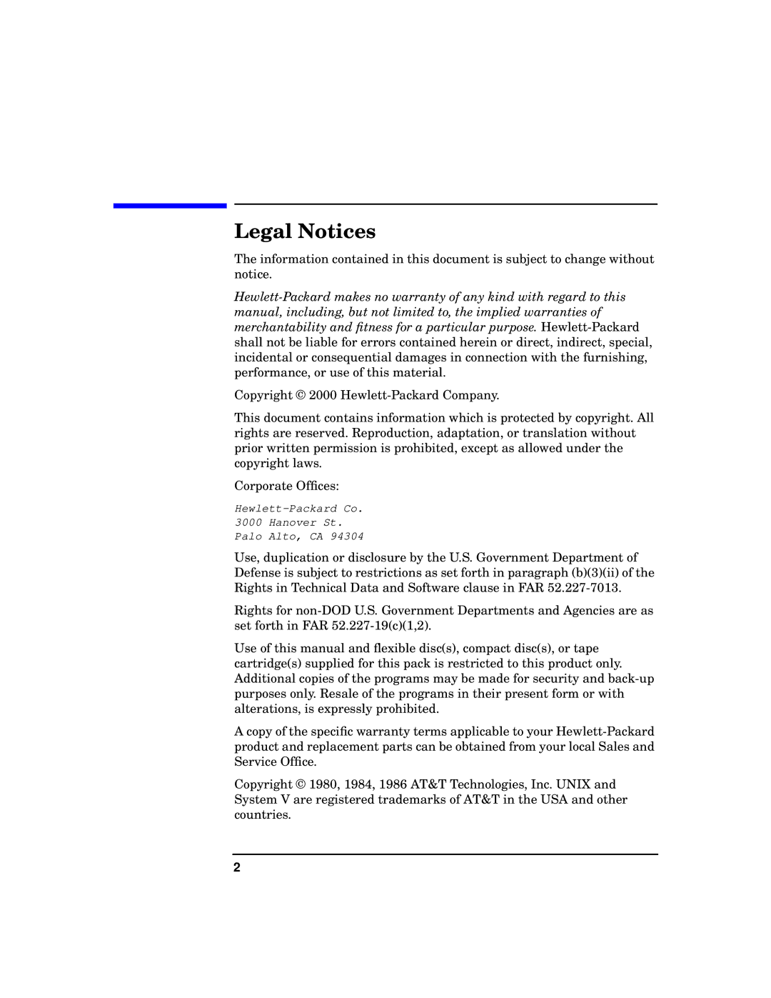 HP UX SoftBench Software manual Legal Notices 