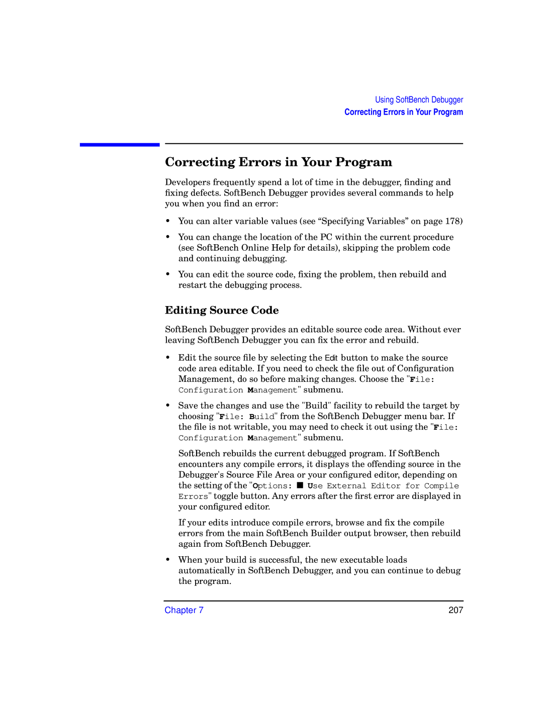 HP UX SoftBench Software manual Correcting Errors in Your Program, Editing Source Code 
