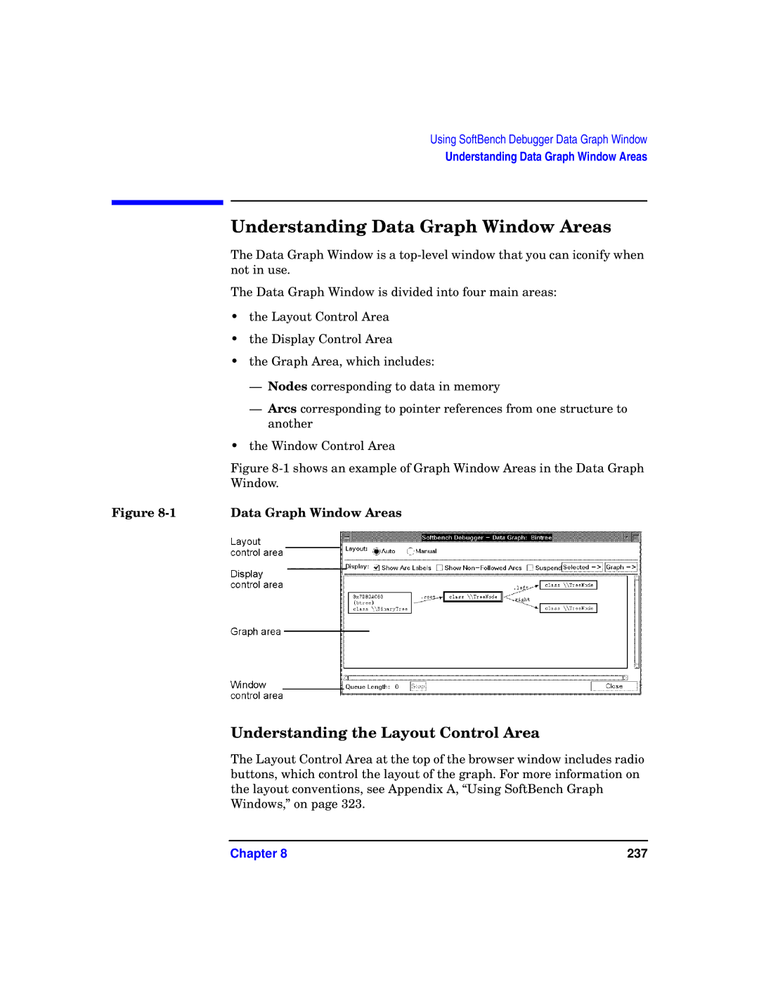 HP UX SoftBench Software manual Understanding Data Graph Window Areas, Understanding the Layout Control Area 