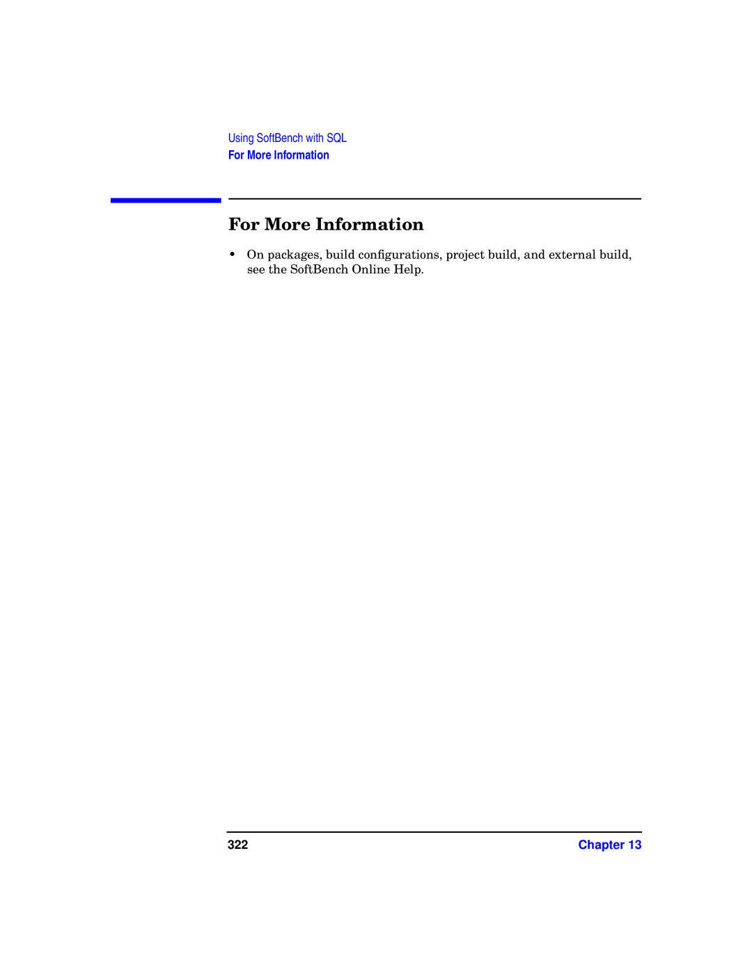 HP UX SoftBench Software manual For More Information, 322 