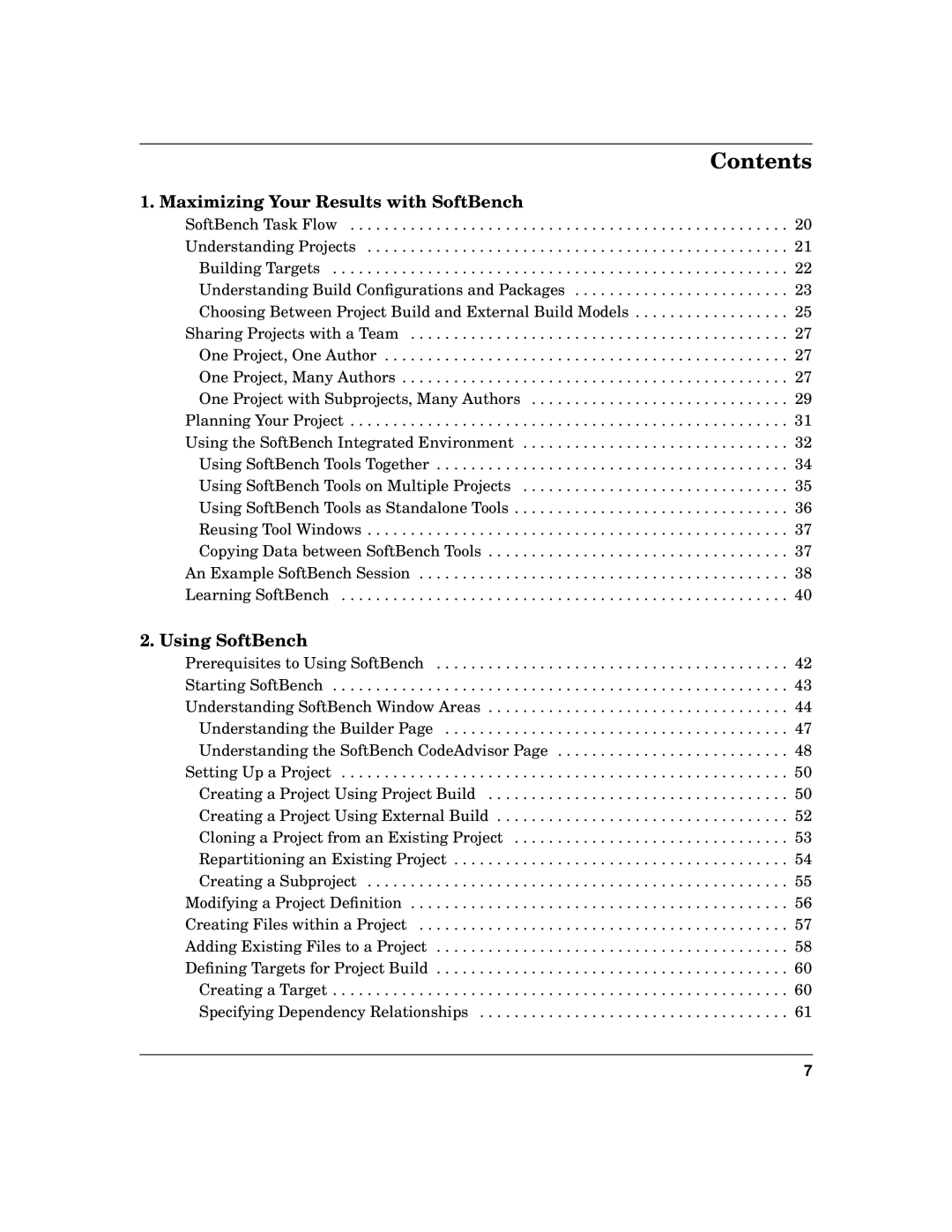 HP UX SoftBench Software manual Contents 