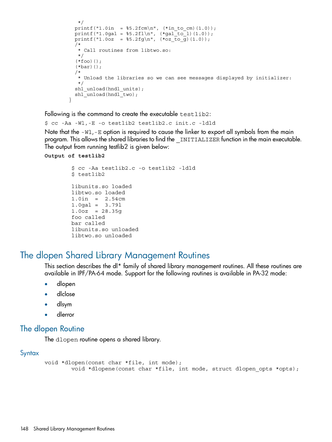 HP UX Software Transition Kit (STK) manual Dlopen Shared Library Management Routines, Dlopen Routine, Syntax 