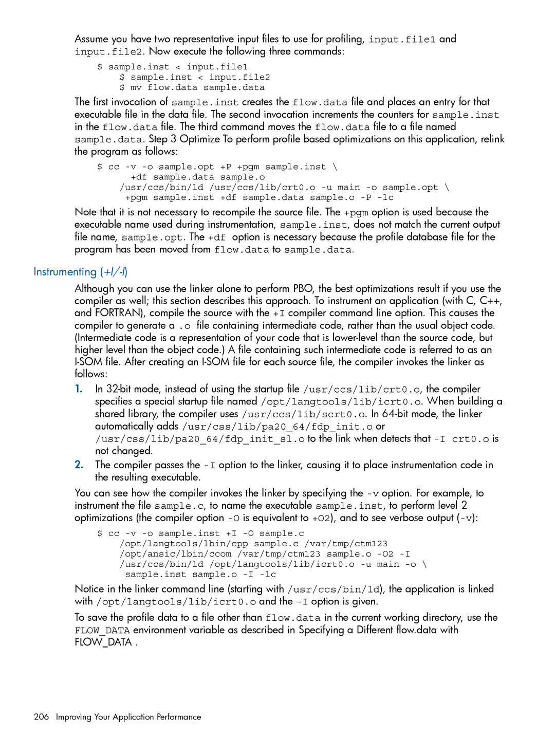 HP UX Software Transition Kit (STK) manual Instrumenting +I/-I 