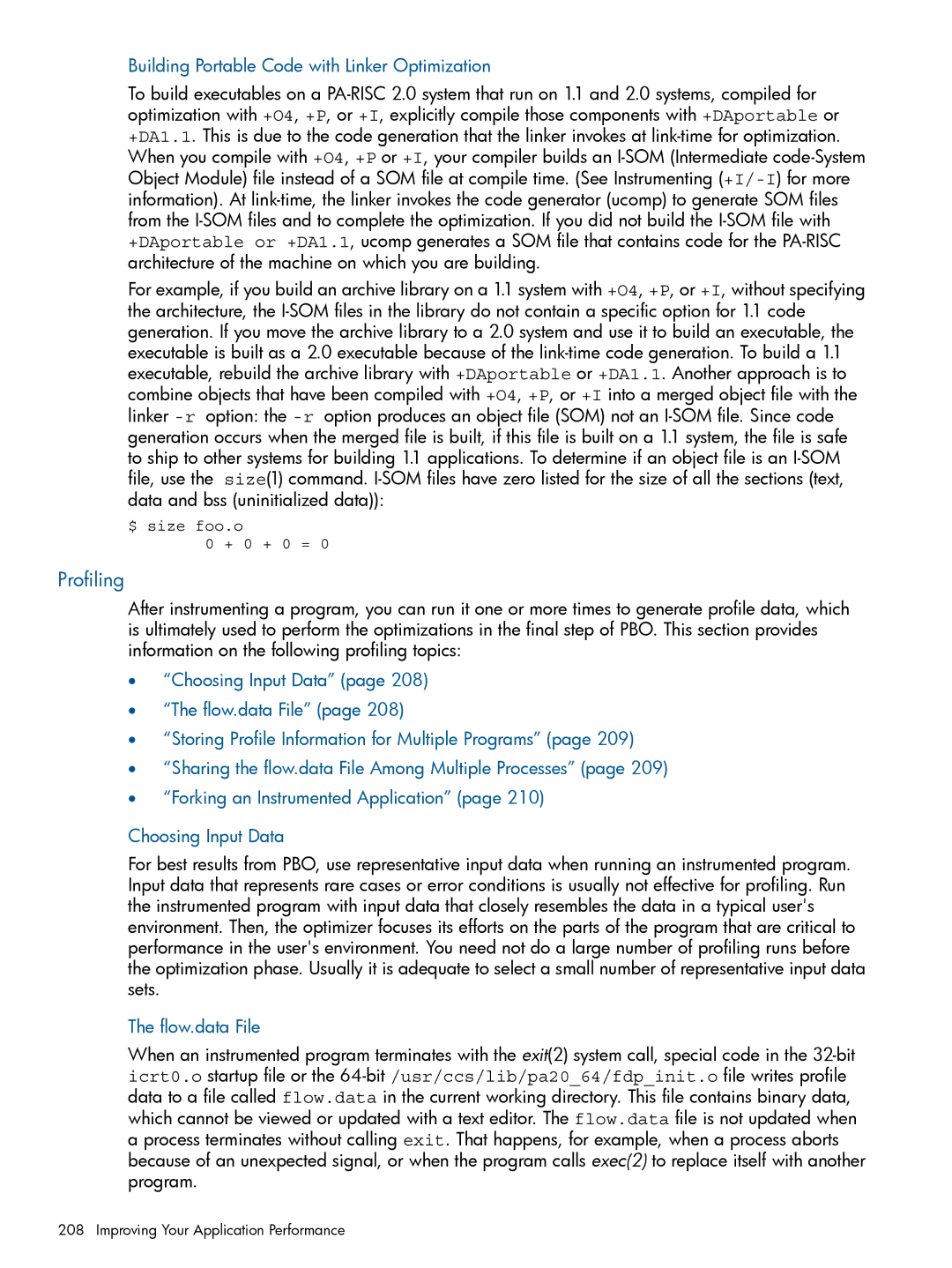 HP UX Software Transition Kit (STK) manual Profiling, Building Portable Code with Linker Optimization 