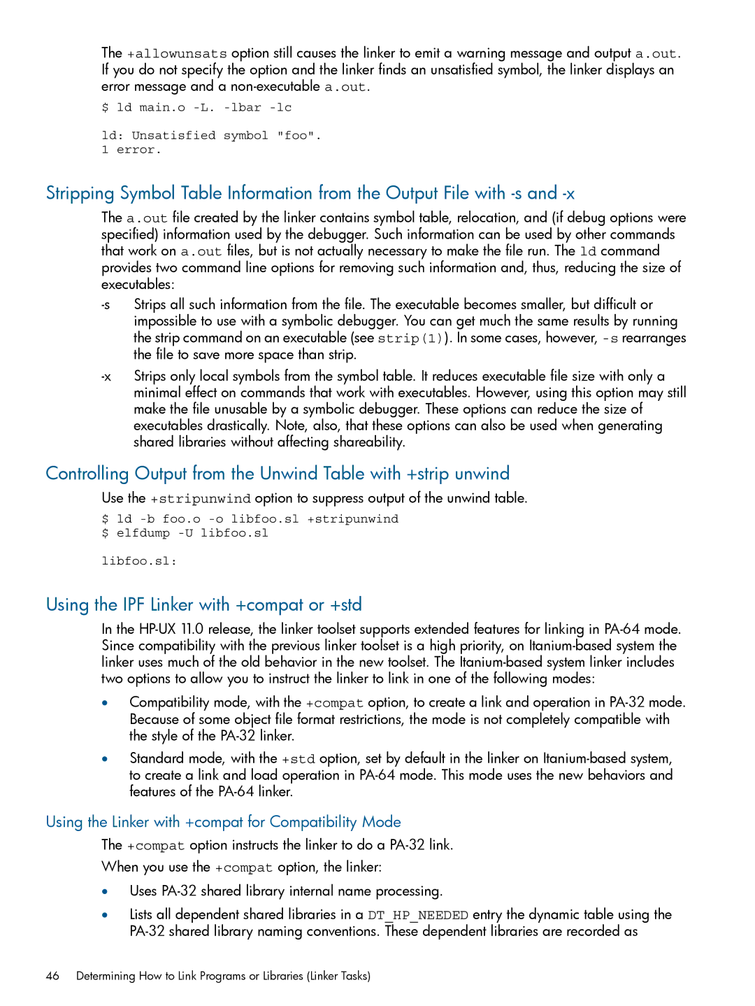 HP UX Software Transition Kit (STK) manual Controlling Output from the Unwind Table with +strip unwind 