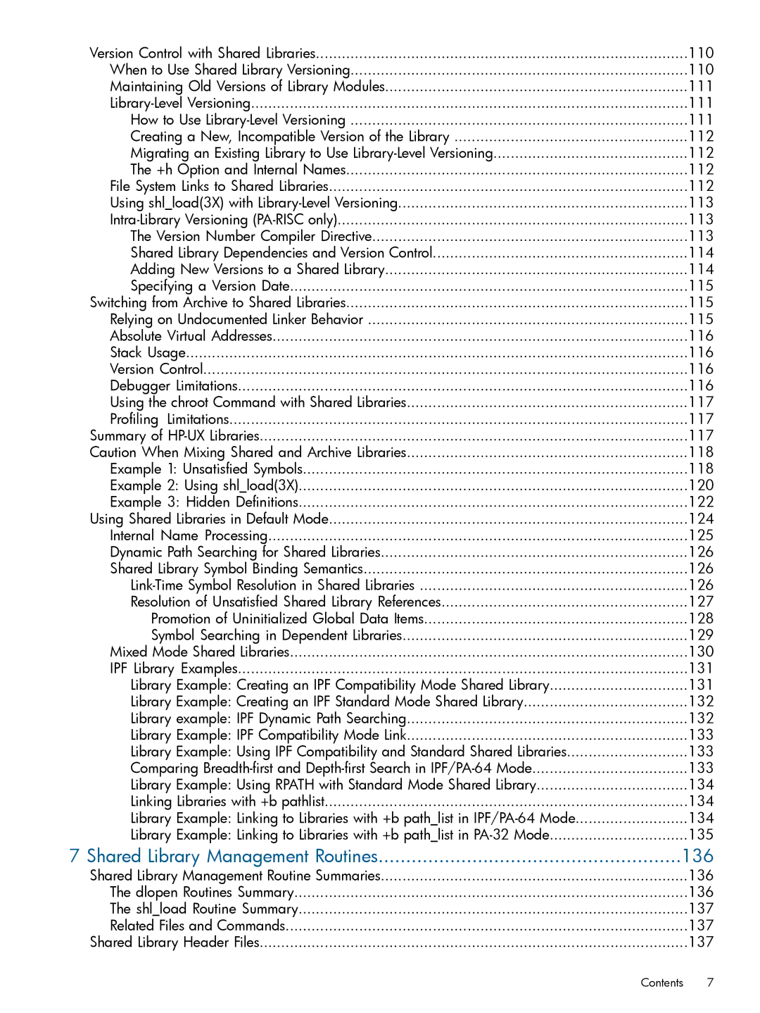 HP UX Software Transition Kit (STK) manual Shared Library Management Routines 136 