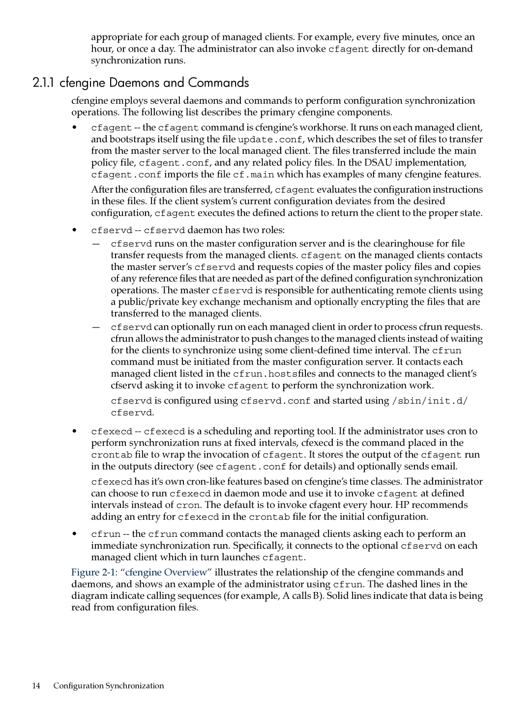 HP UX System Adstration manual Cfengine Daemons and Commands, Configuration Synchronization 