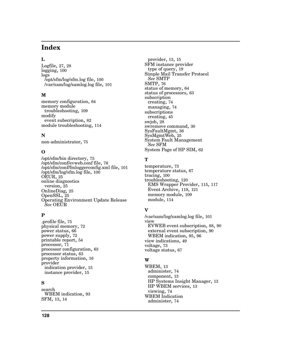 HP UX System Fault Management (SFM) Software manual SFM, 13 